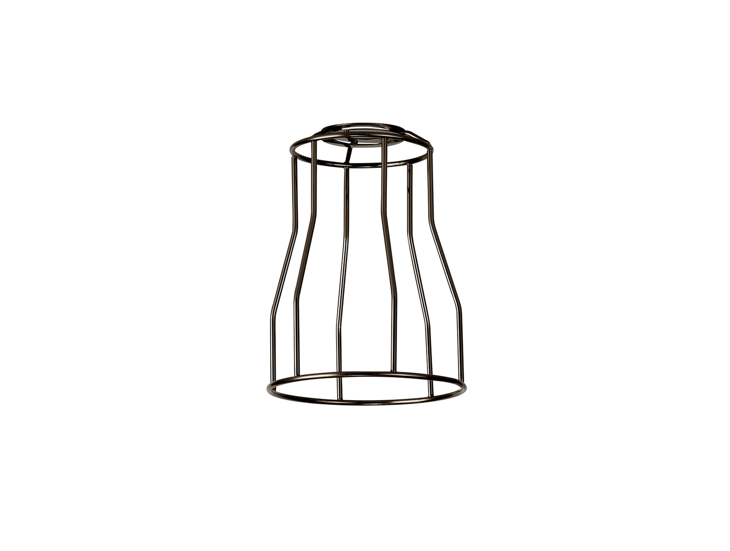 Robson Tall Round 14cm Wire Cage Shade With Angled Sides, Black Chrome
