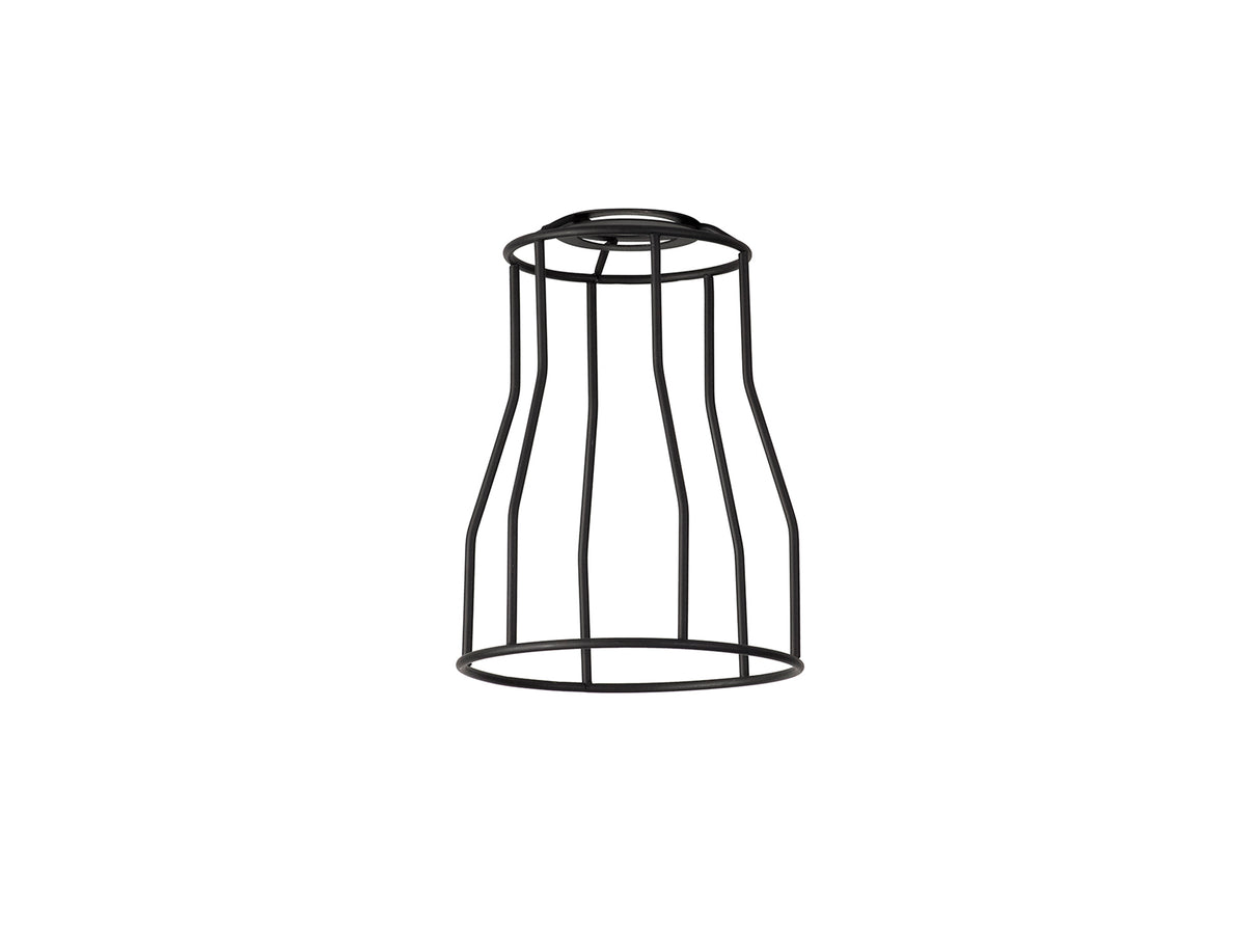 Robson Tall Round 14cm Wire Cage Shade With Angled Sides, Black