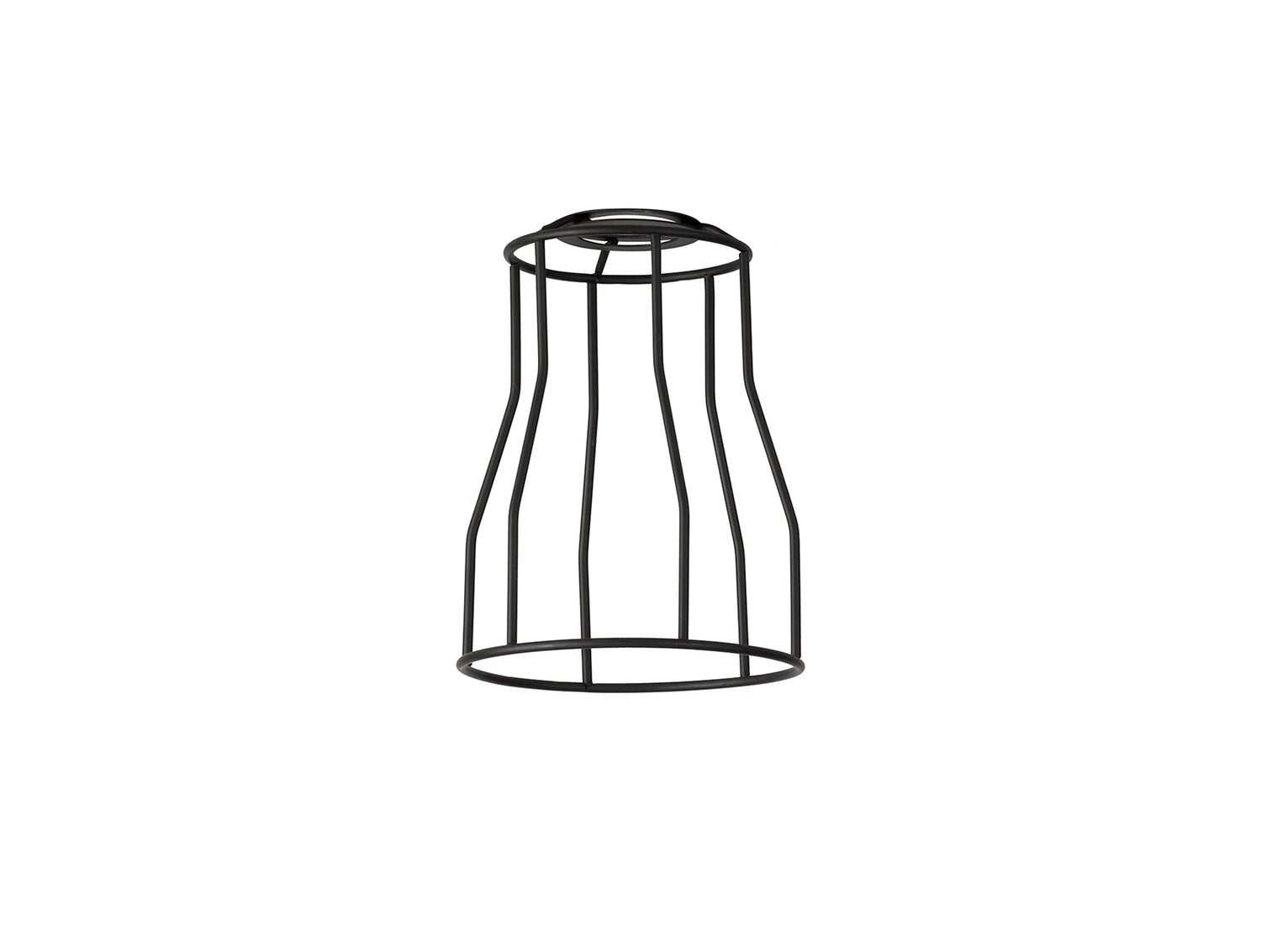 Robson Tall Round 14cm Wire Cage Shade With Angled Sides, Black