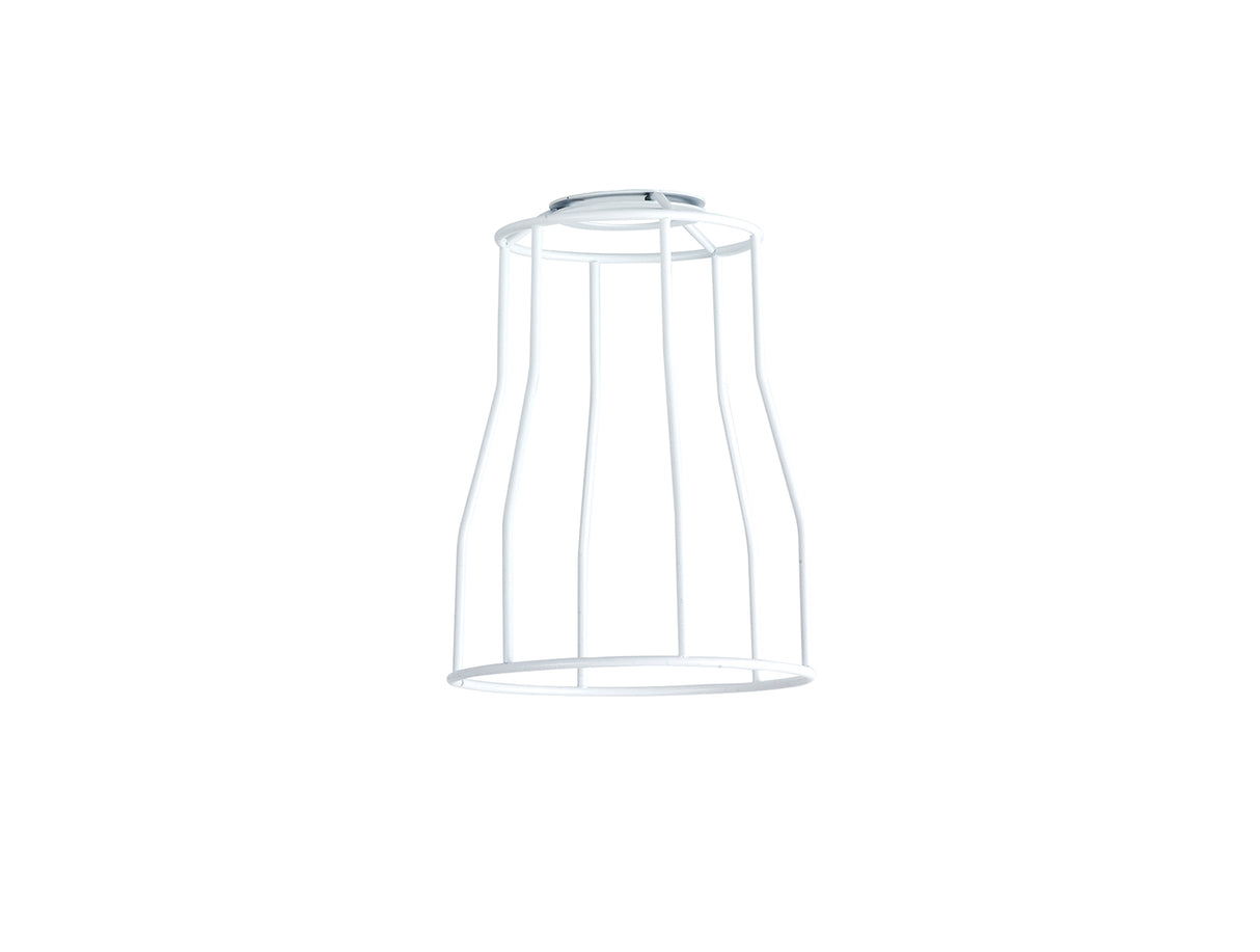 Robson Tall Round 14cm Wire Cage Shade With Angled Sides, White
