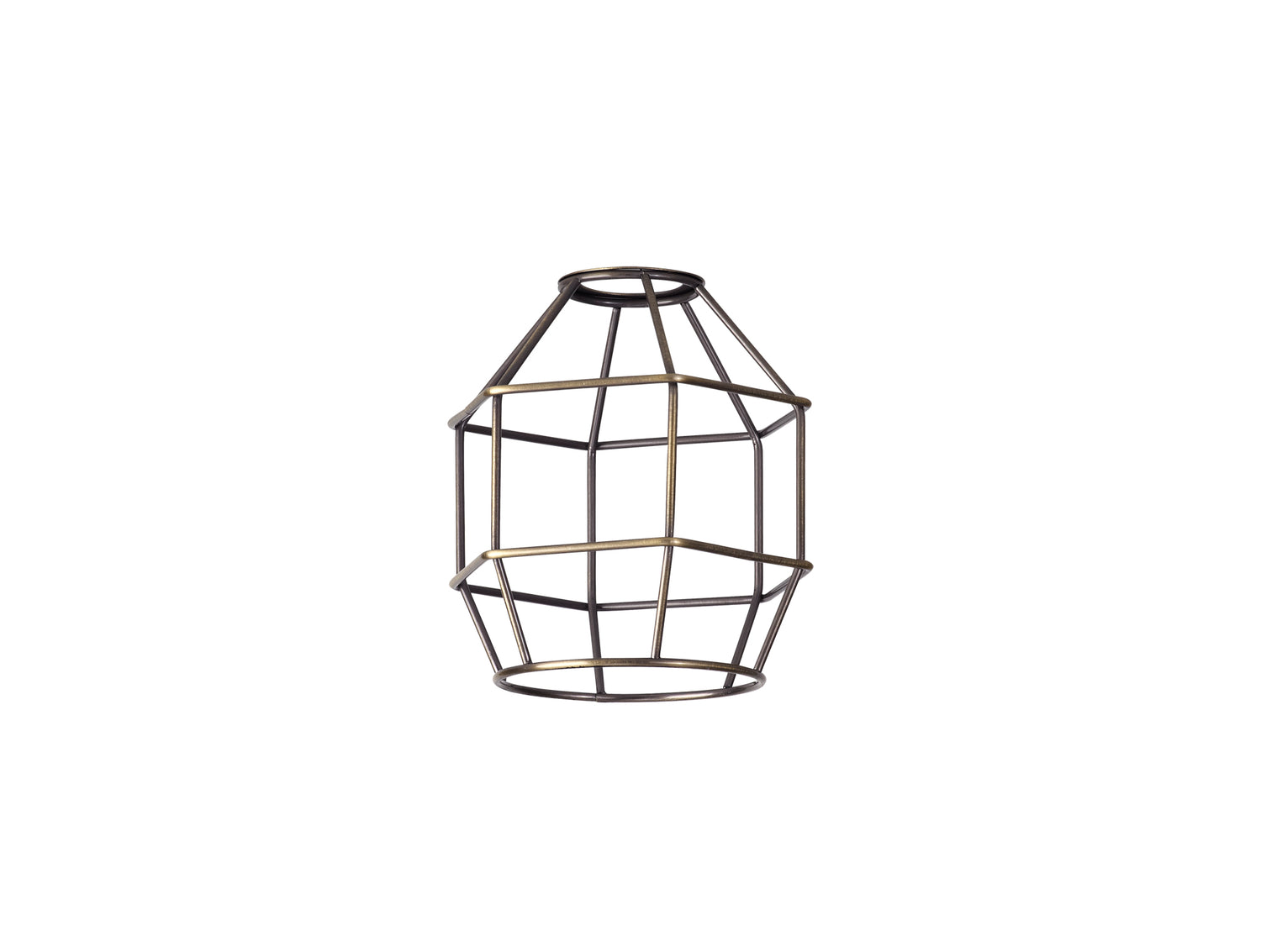 Robson Hexagon 14cm Wire Cage Shade, Antique Brass