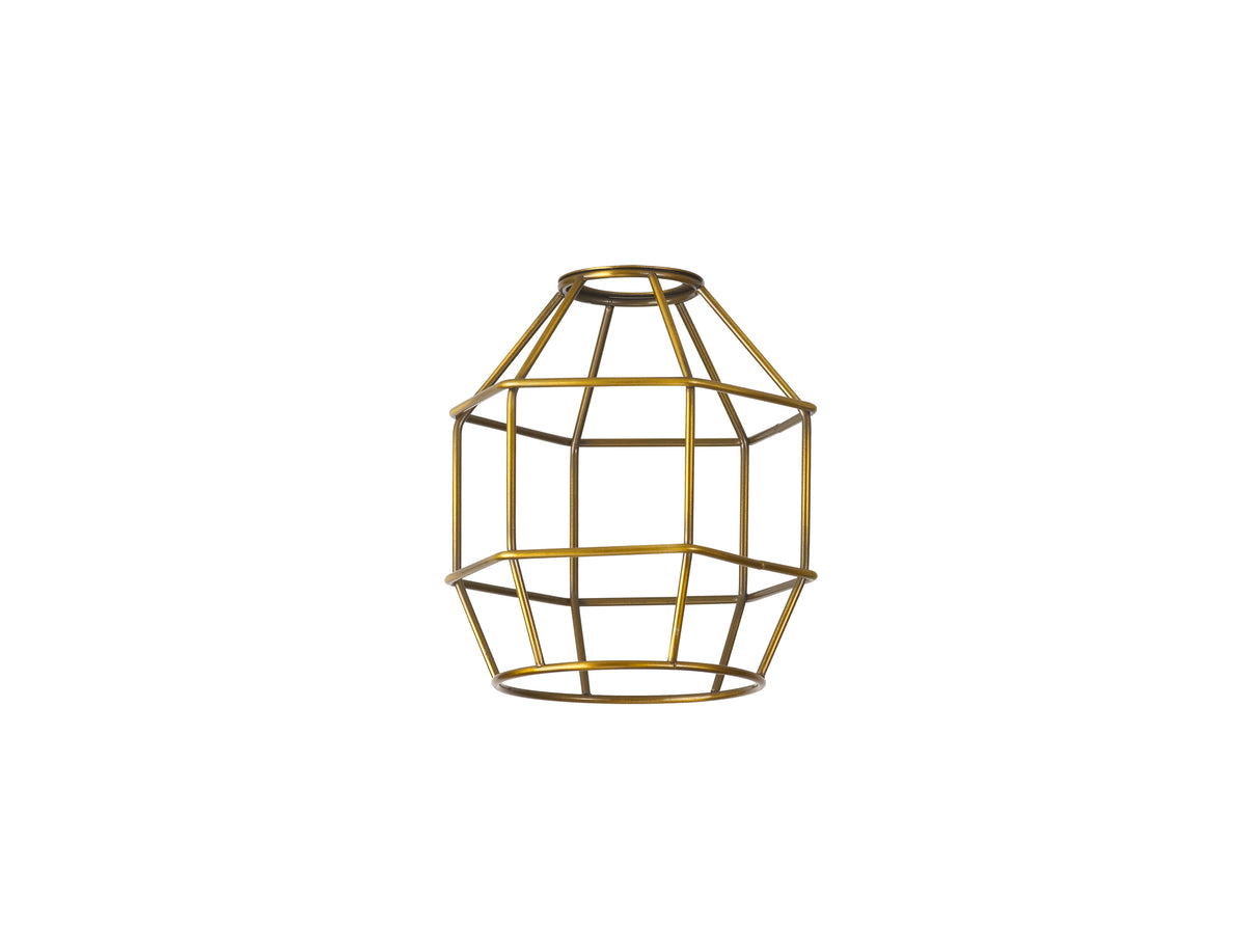 Robson Hexagon 14cm Wire Cage Shade, Gilt Bronze