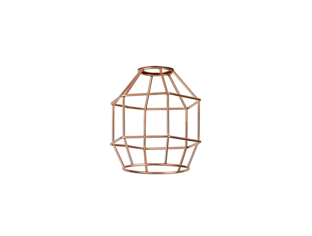 Robson Hexagon 14cm Wire Cage Shade, Rose Gold