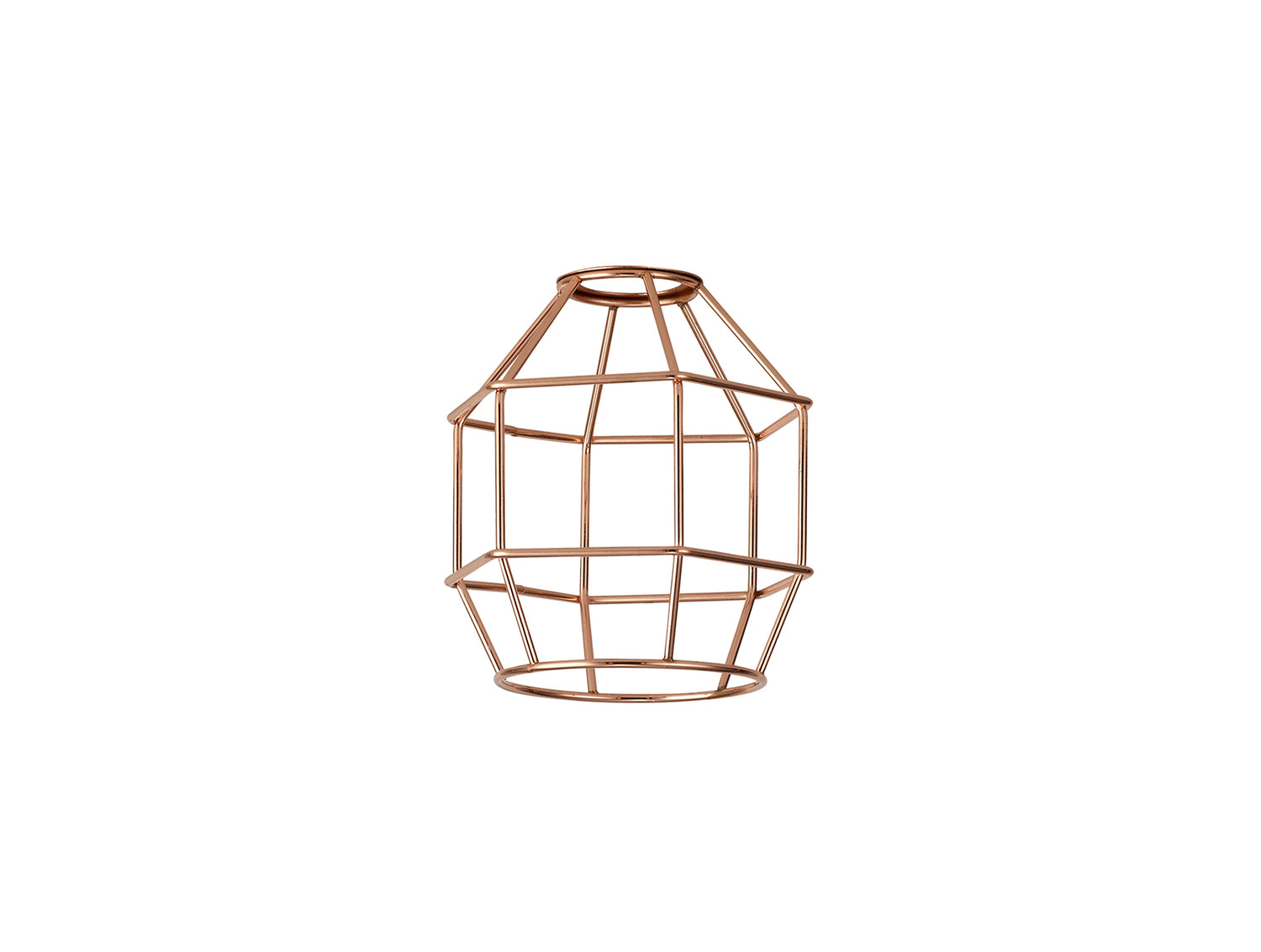 Robson Hexagon 14cm Wire Cage Shade, Rose Gold