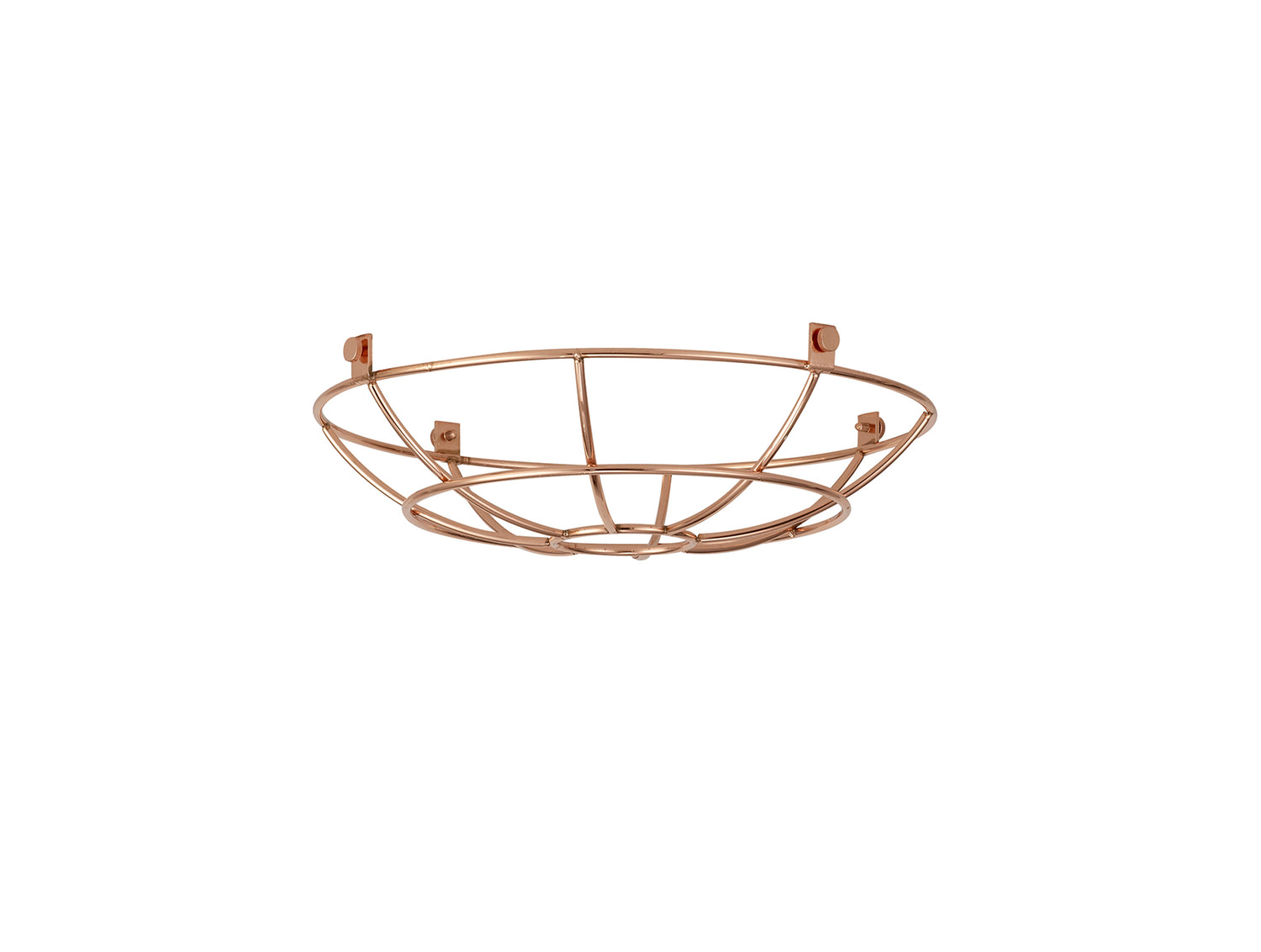 Robson Clip On Shallow Round 25cm Wire Cage Shade, Rose Gold