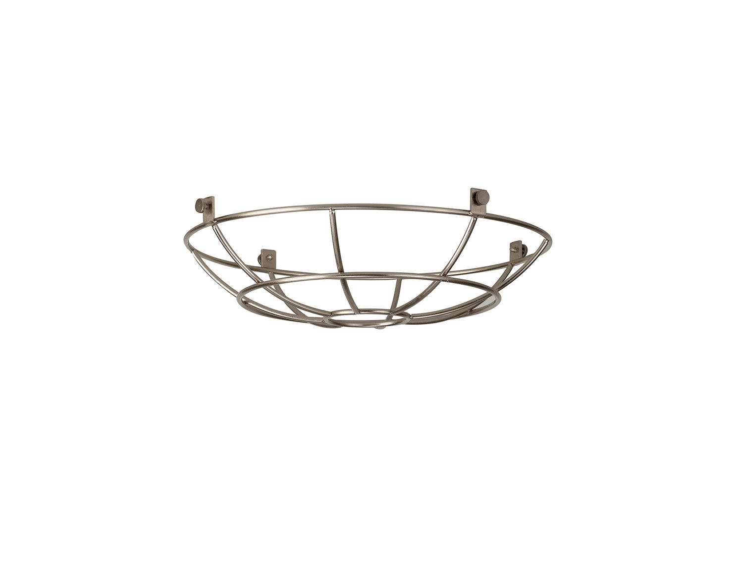 Robson Clip On Shallow Round 25cm Wire Cage Shade, Brushed Nickel