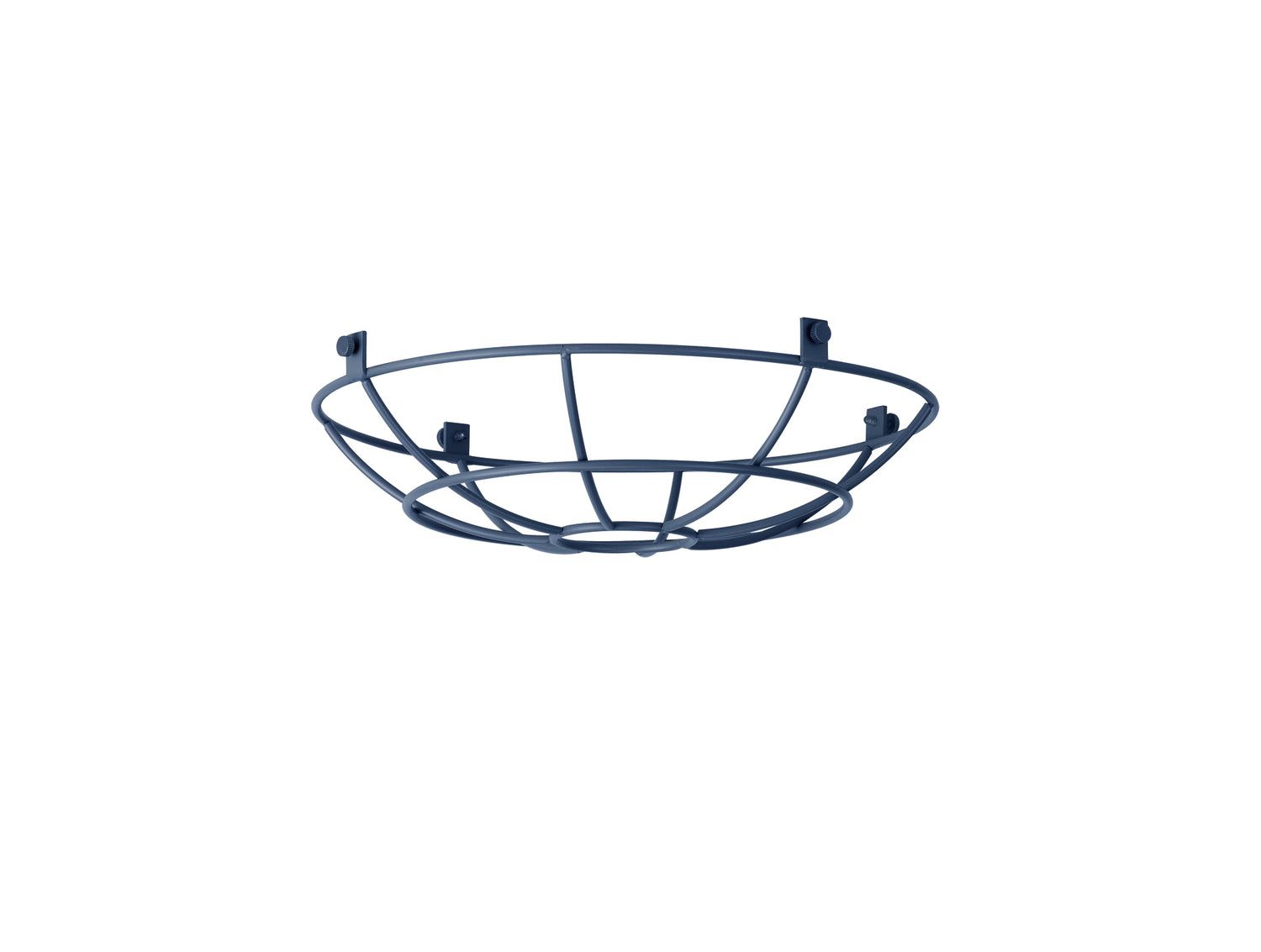 Robson Clip On Shallow Round 25cm Wire Cage Shade, Cool Grey