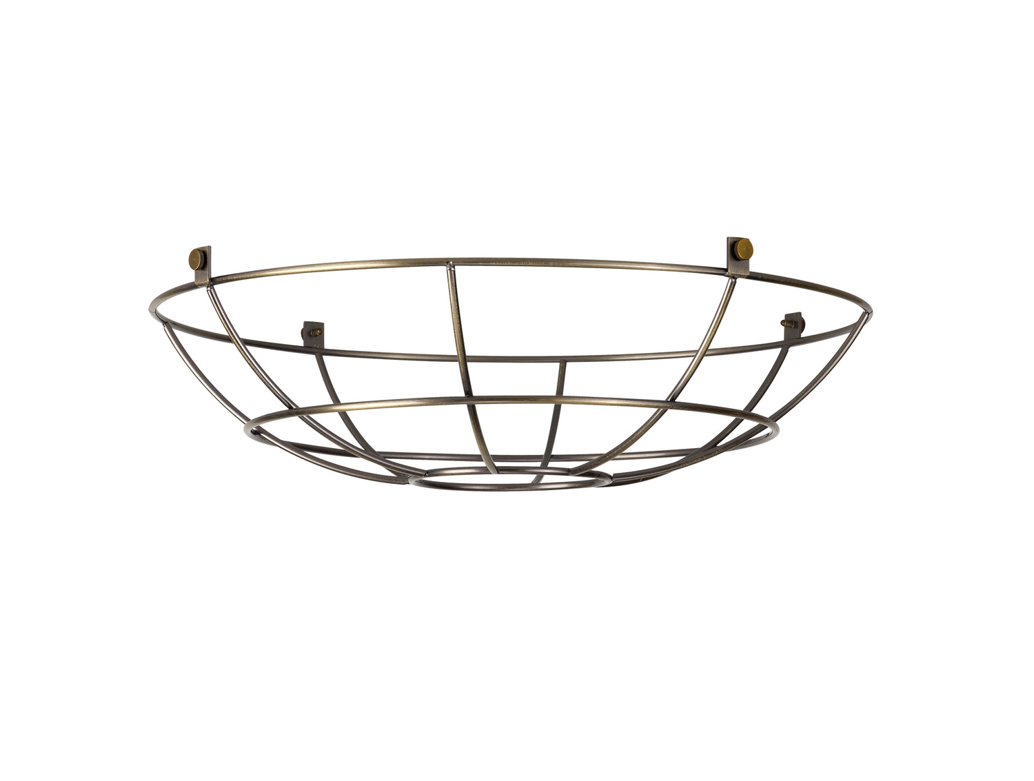 Robson Clip On Shallow Round 35cm Wire Cage Shade, Antique Brass