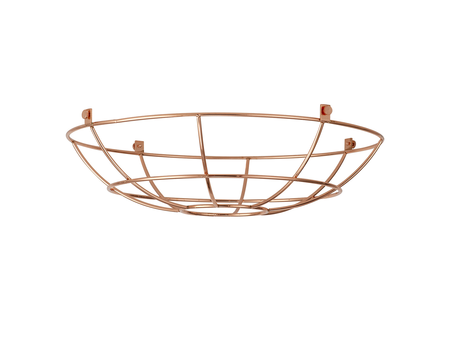 Robson Clip On Shallow Round 35cm Wire Cage Shade, Rose Gold