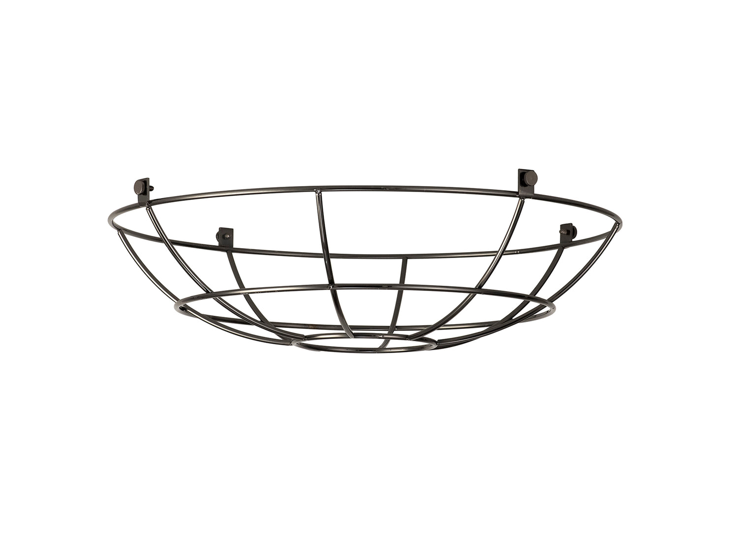 Robson Clip On Shallow Round 35cm Wire Cage Shade, Black Chrome