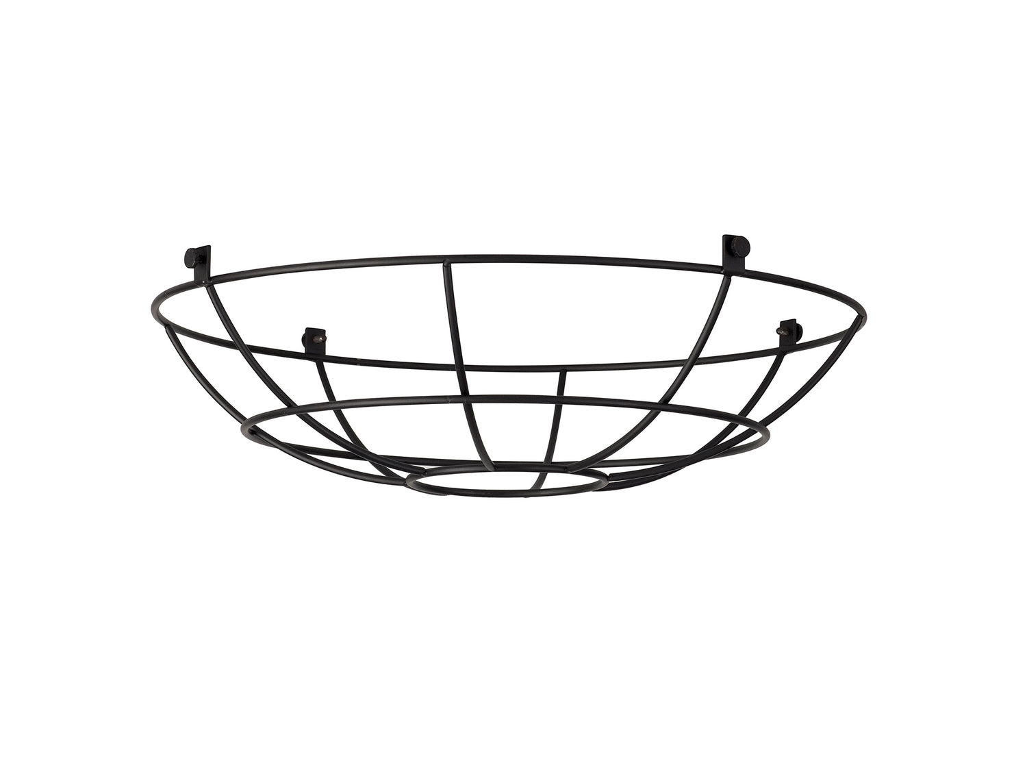 Robson Clip On Shallow Round 35cm Wire Cage Shade, Black