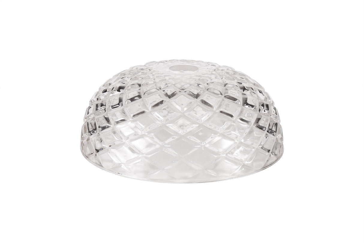Munro Flat Round 30cm Patterned Clear Glass (L), Lampshade