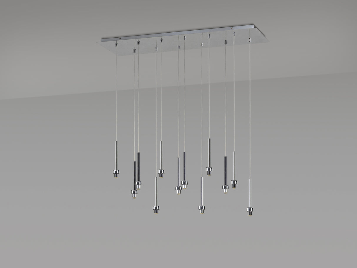 Lathen Polished Chrome 12 Light G9 Universal 2m Linear Pendant, Suitable For A Vast Selection Of Glass Shades
