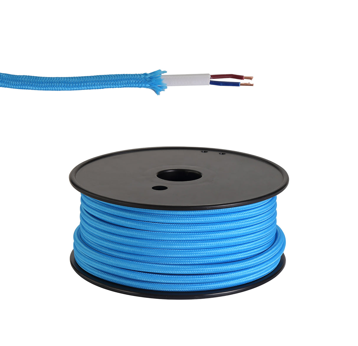Robson 25m Roll Blue Braided 2 Core 0.75mm Cable VDE Approved