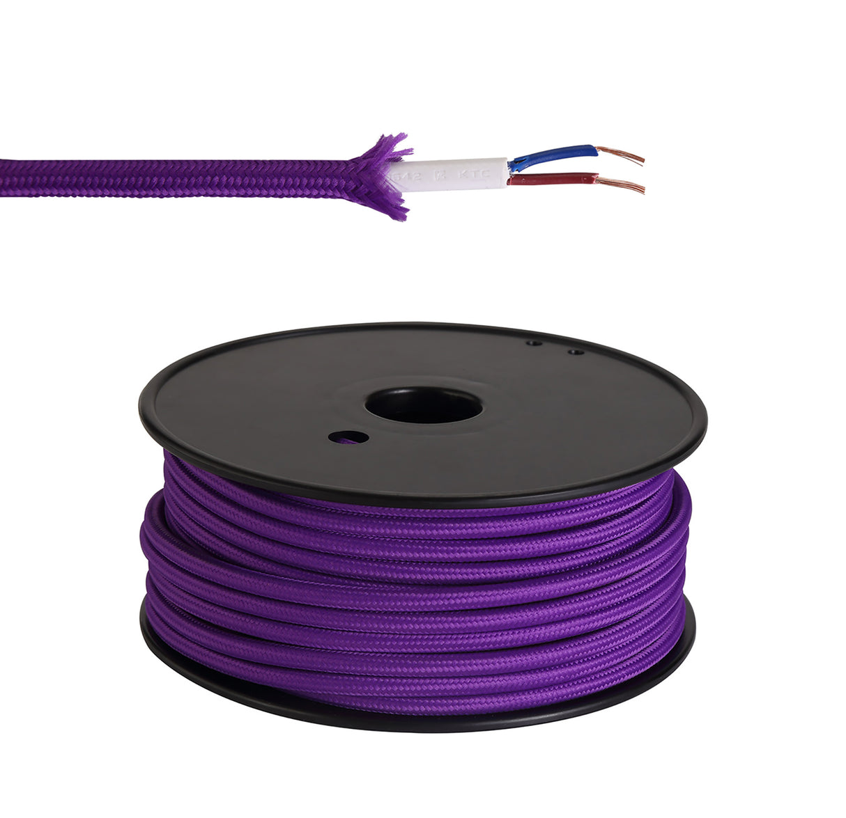 Robson 25m Roll Purple Braided 2 Core 0.75mm Cable VDE Approved