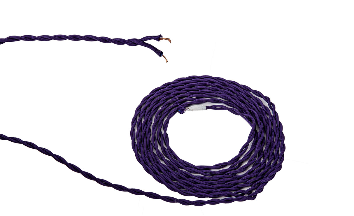Robson 1m Purple Braided Twisted 2 Core 0.75mm Cable VDE Approved (qty ordered will be supplied as one continuous length)