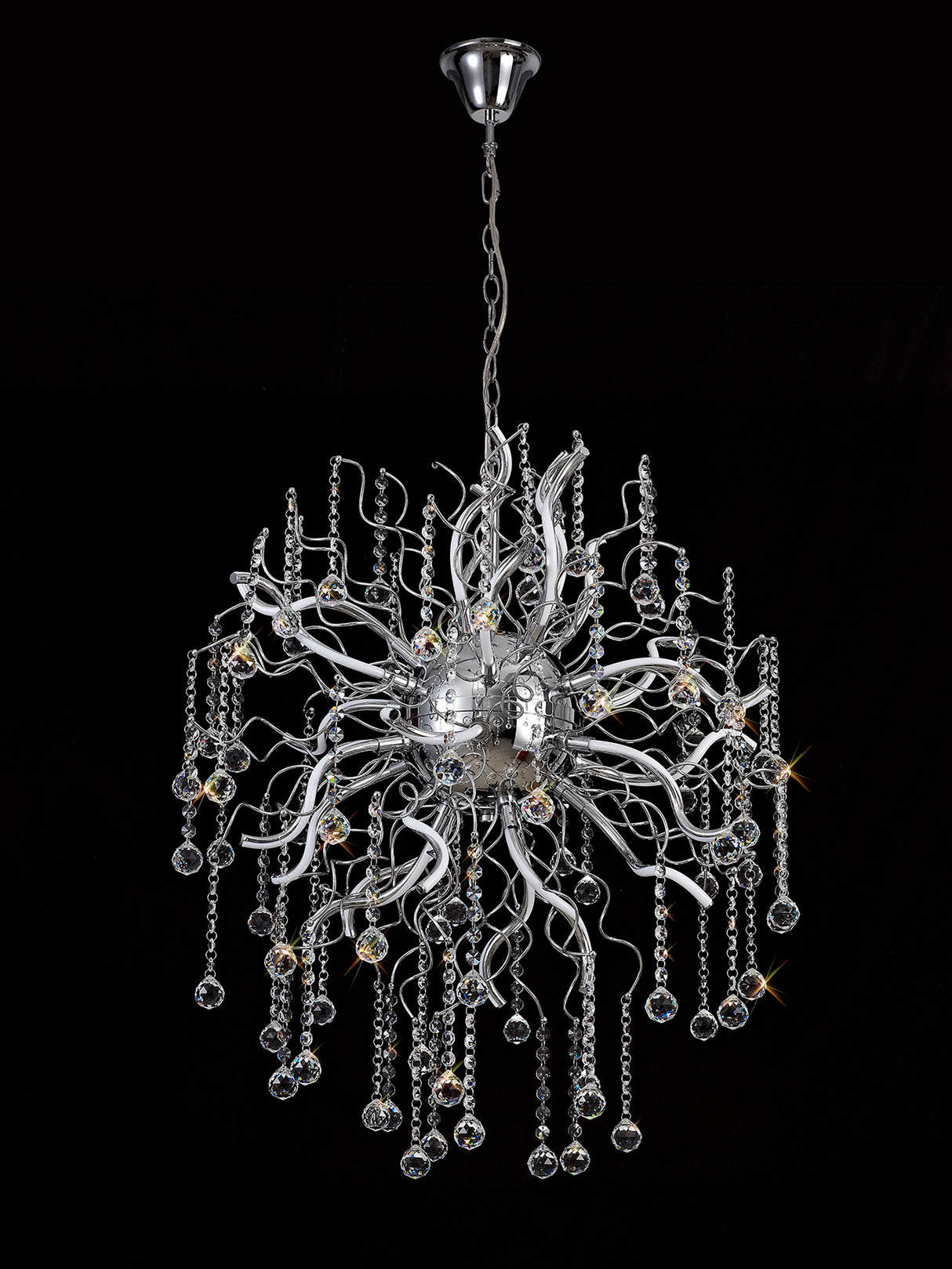 Irons Dimmable Pendant, 24 x 1.7W LED, 3000K, 3150lm, Polished Chrome, 3yrs Warranty