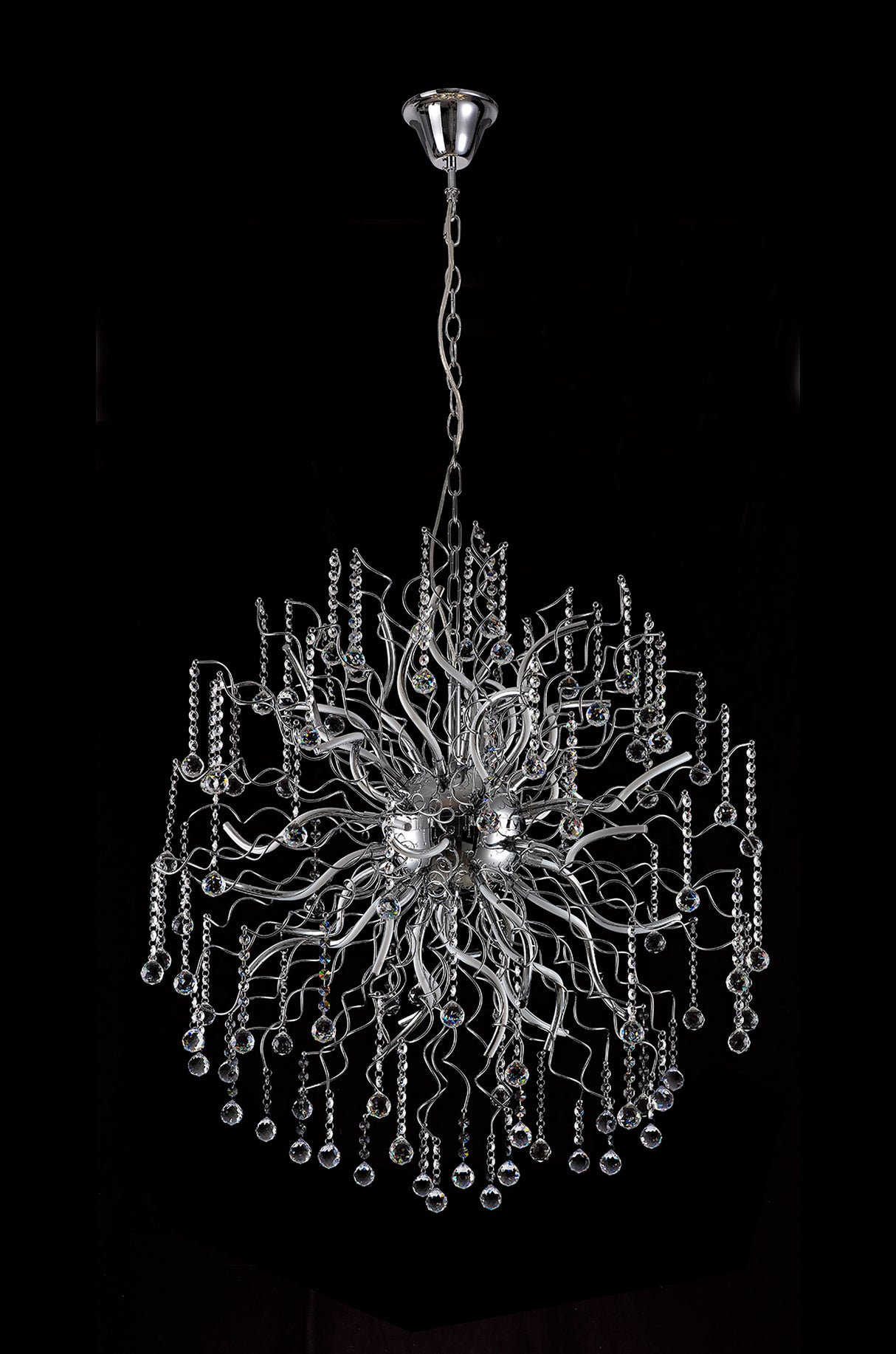 Irons Dimmable Pendant, 30 x 2.4W LED, 3000K, 5650lm, Polished Chrome, 3yrs Warranty