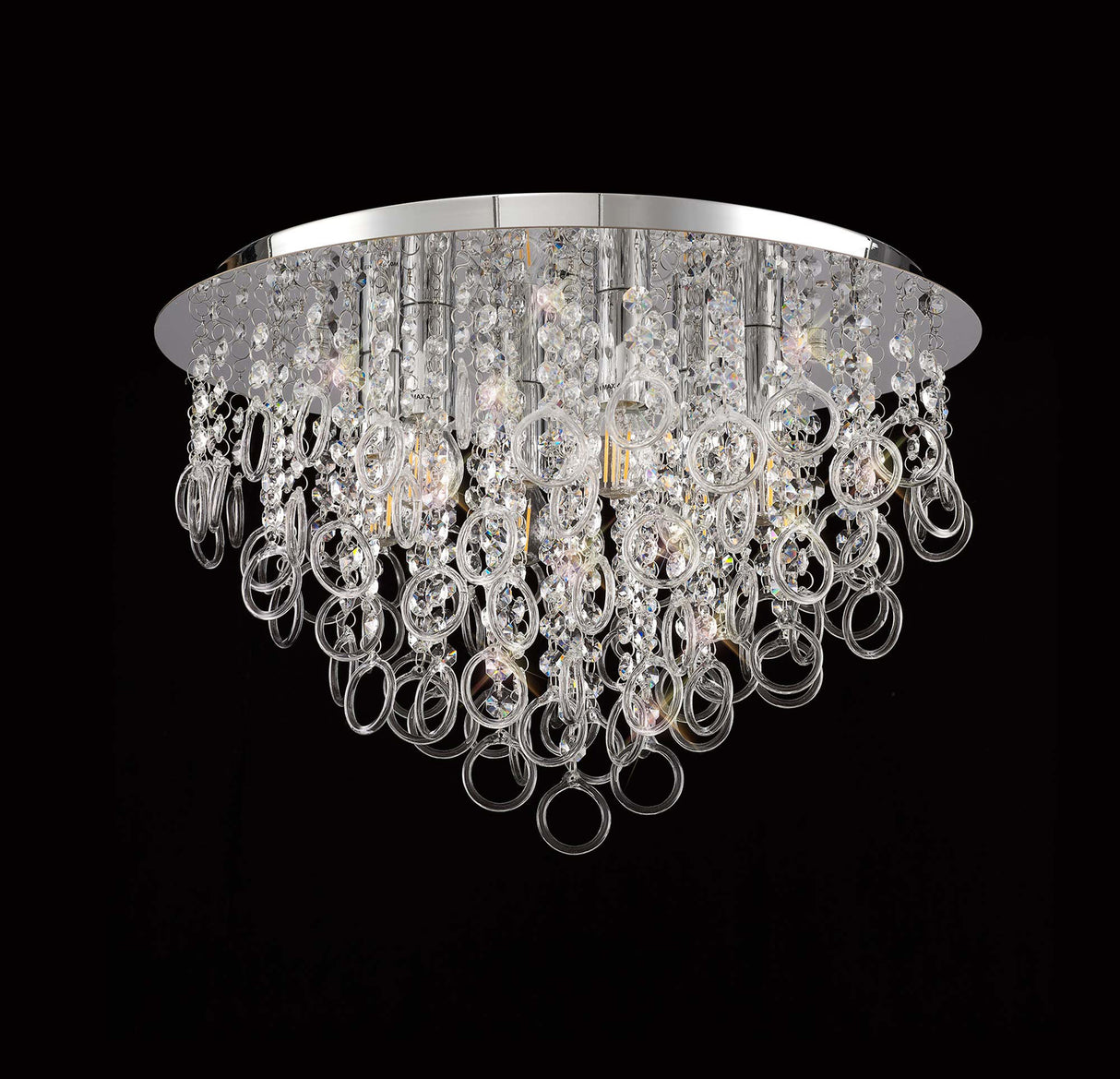 Murray Ceiling, 6 Light E14, Polished Chrome/Crystal
