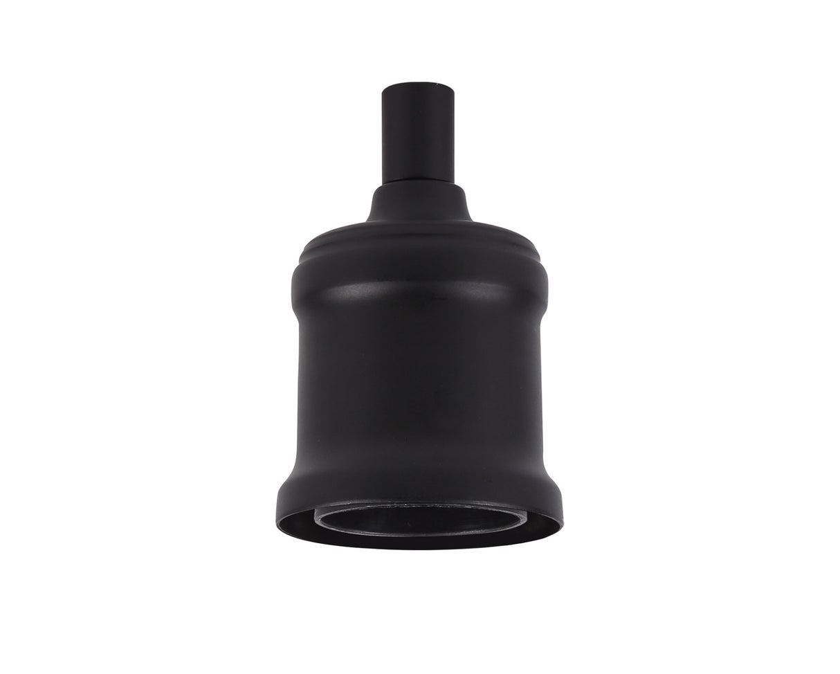 Robson Metal Lampholder Kit, Black, E27 (Max 60W) c/w Cable Clamp, NOT Suitable For Shades & Cages