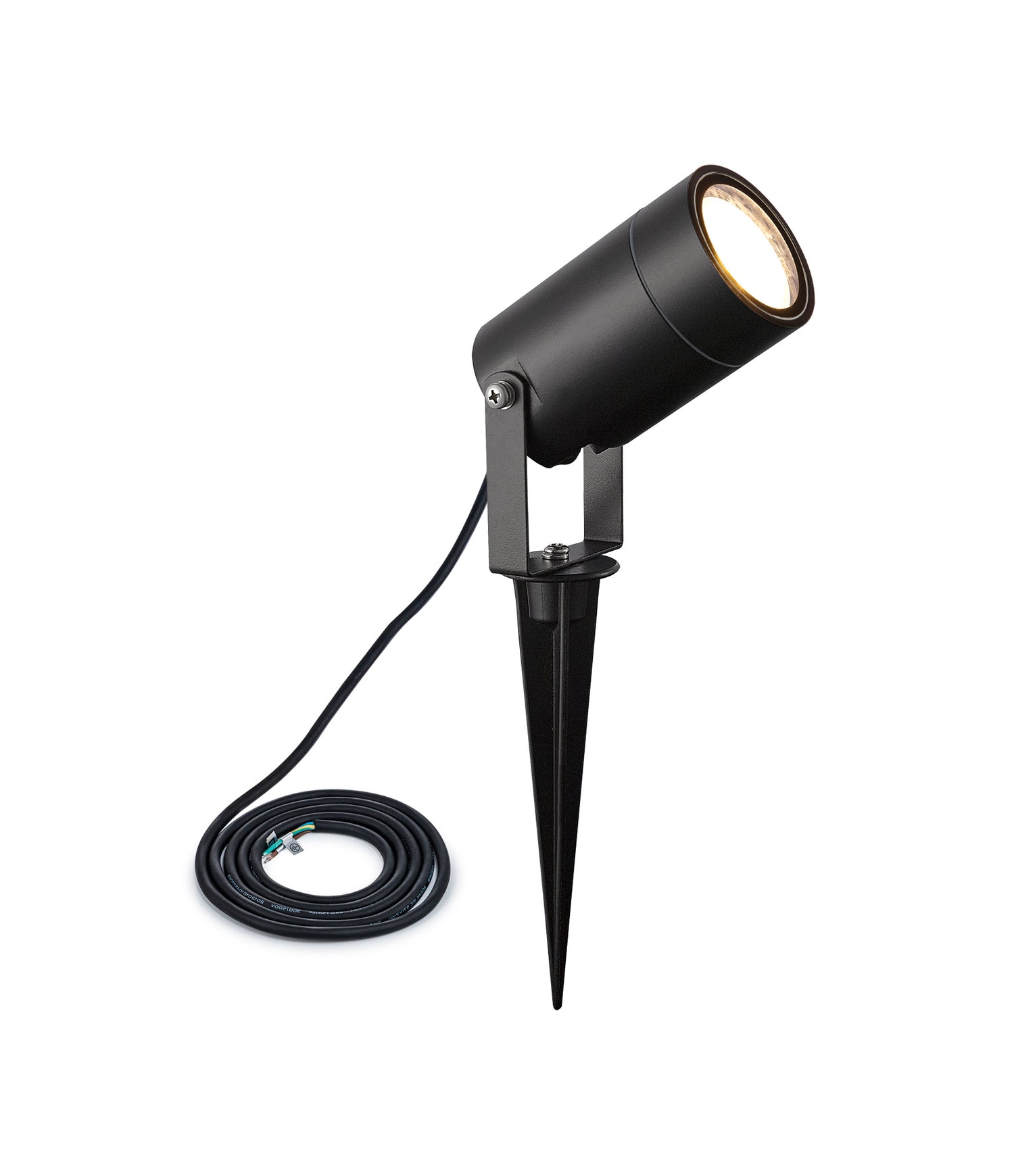 Dunn Spike/Wall Light, 1 x GU10 , IP65, Black, c/w 2m Cable, 2yrs Warranty