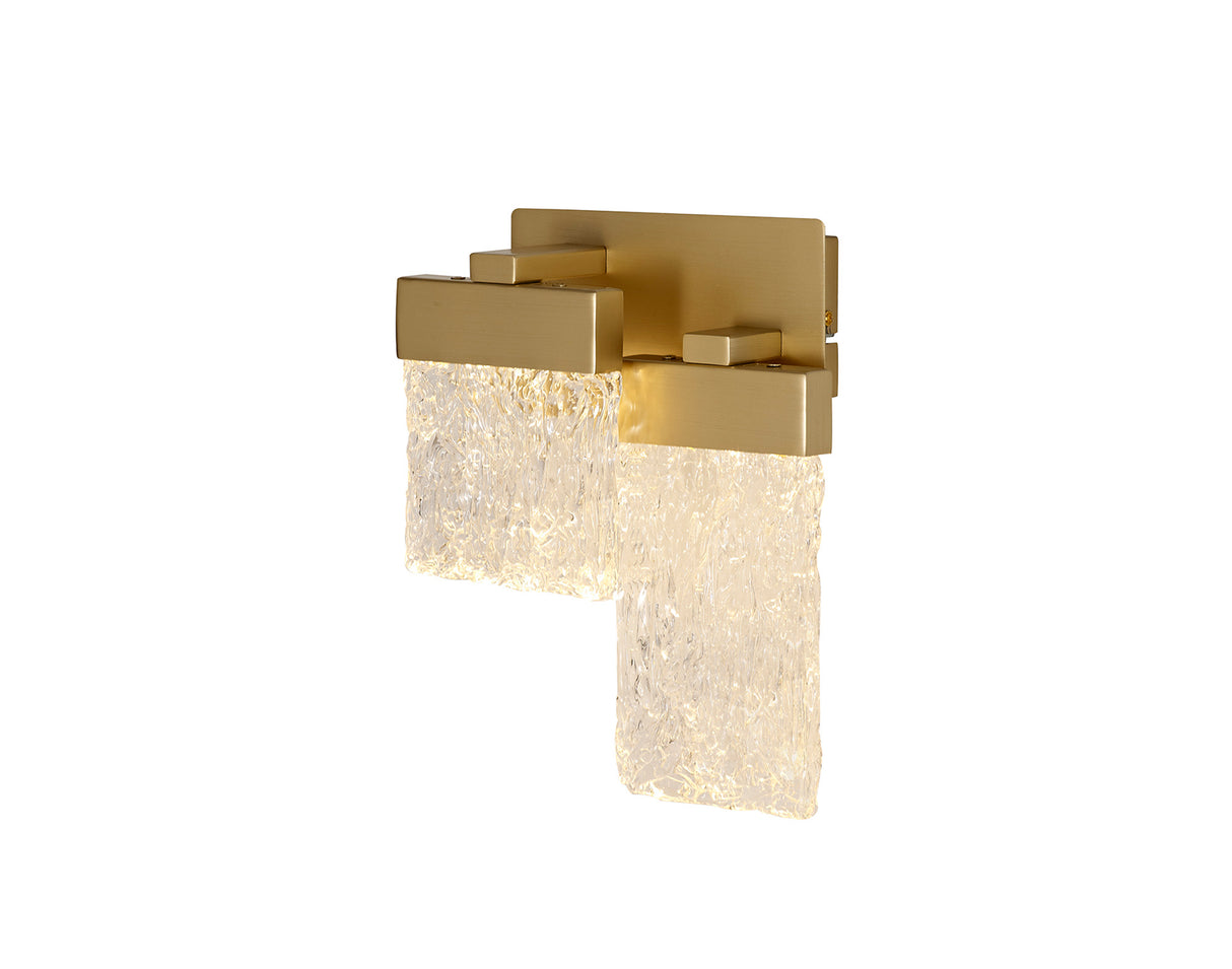 Brodie Switched Wall Lamp, 2 x 4.5W LED, 3000K, Painted Brushed Gold, 3yrs Warranty