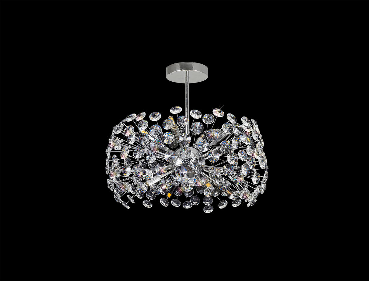 Byrne Semi Flush Pendant 8 Light G9 Polished Chrome/Crystal