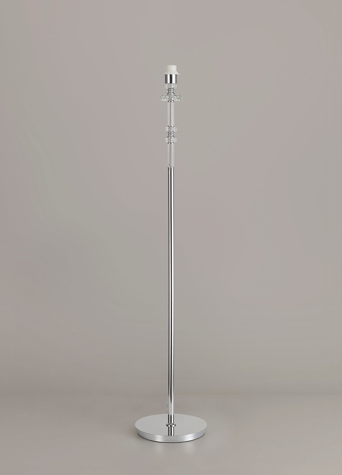 Hawley Floor Lamp, 1 Light E27, Polished Chrome/Clear Glass/Crystal