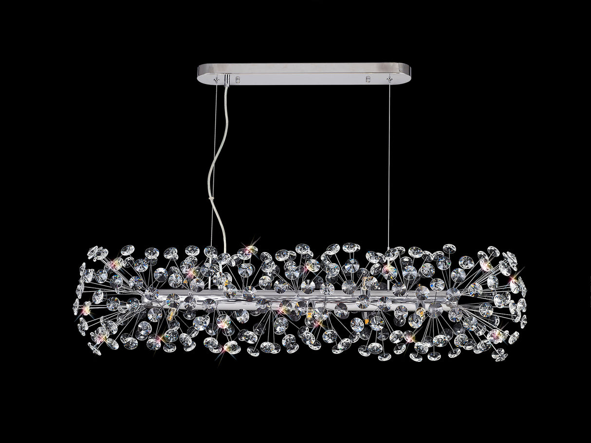 Byrne Oblong Linear Pendant 10 Light G9 Polished Chrome/Crystal