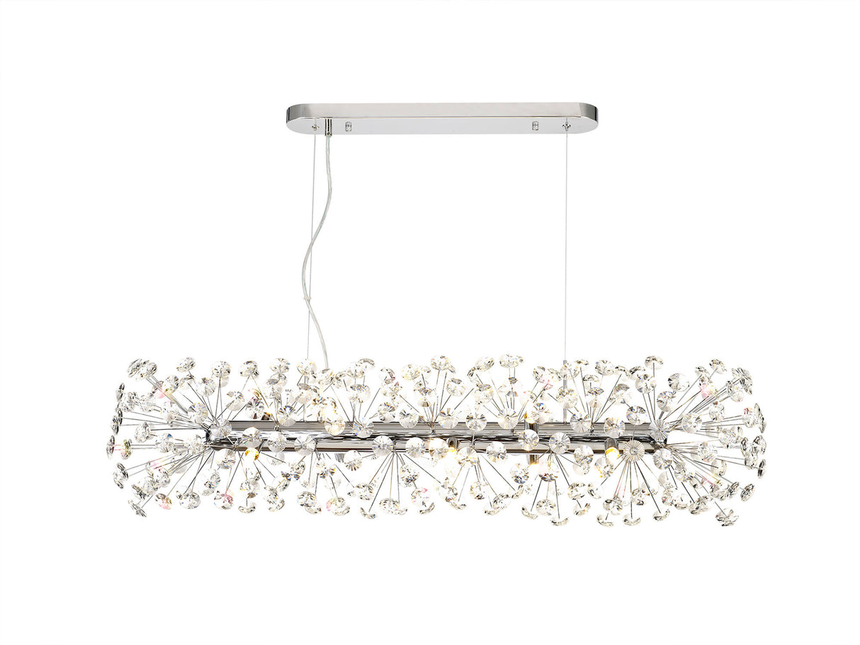 Byrne Oblong Linear Pendant 10 Light G9 Polished Chrome/Crystal
