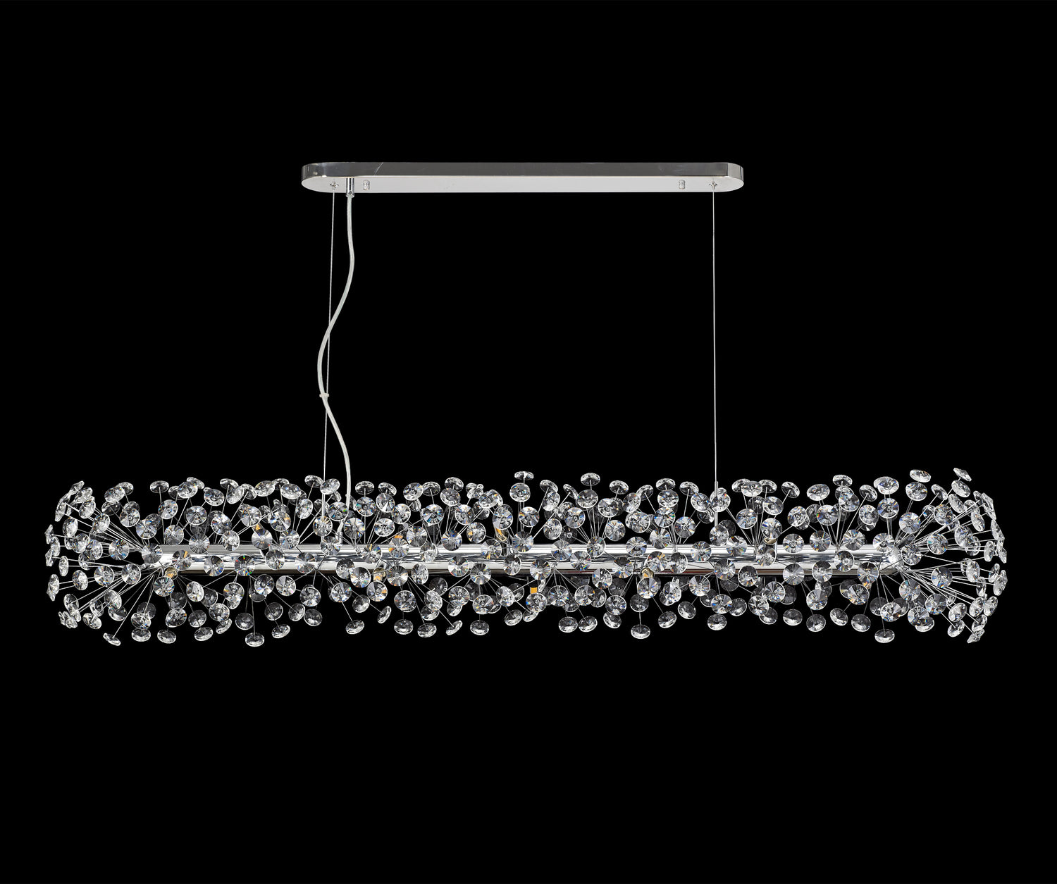 Byrne Oblong Linear Pendant 14 Light G9 Polished Chrome/Crystal