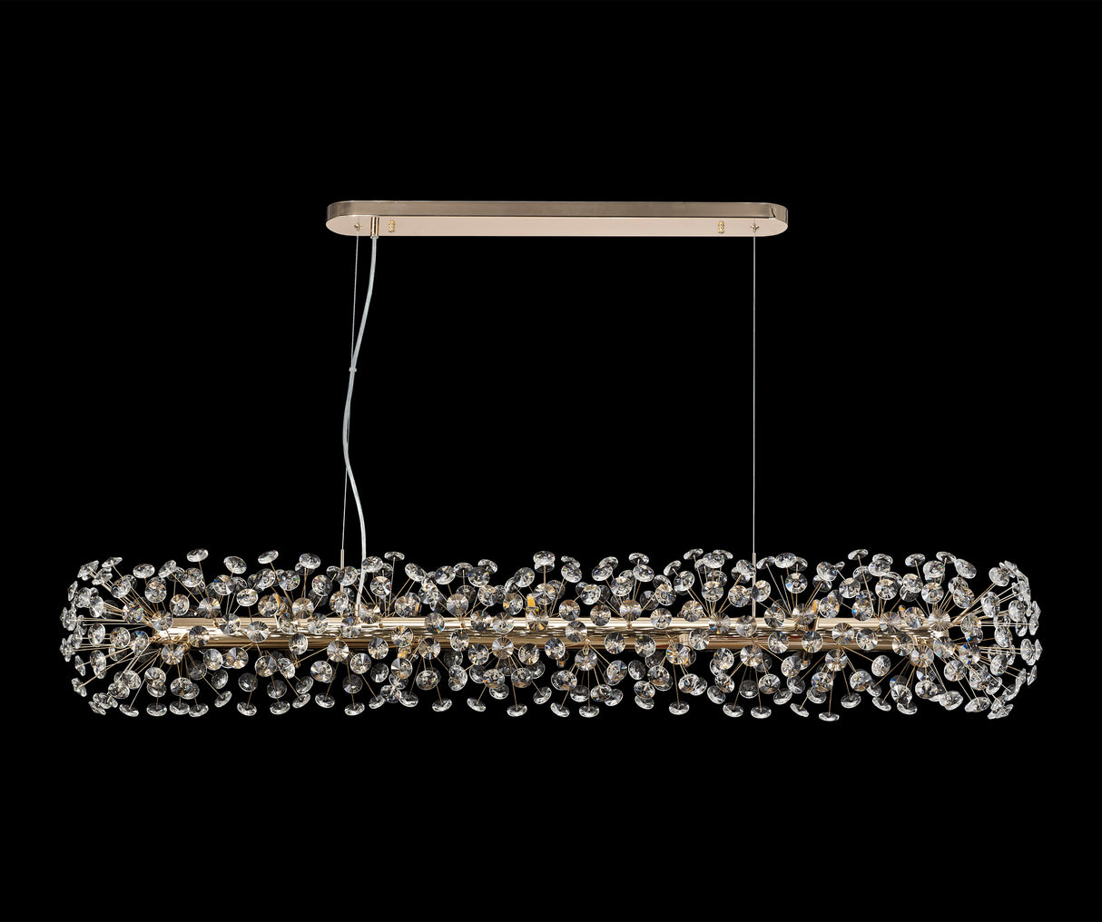 Byrne Oblong Linear Pendant 14 Light G9 French Gold/Crystal