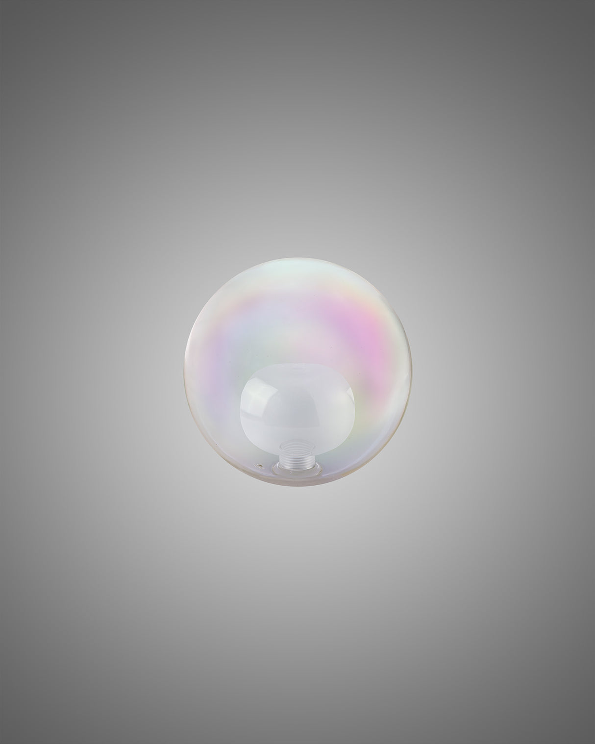 Lathen 150mm Round 7 Colour Iridescent Glass With Inner Frosted Globe (G) Glass Shade