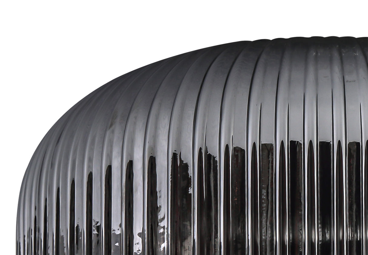 Allardyce 30cm Pumpkin Shaped Ribbed Glass (C), Smoked