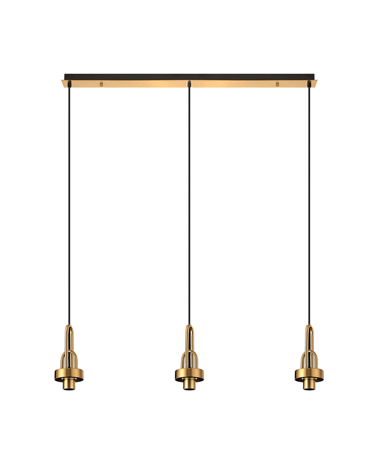 Allardyce Linear Suspension Kit, 3 x E27, Brass Gold/Matt Black