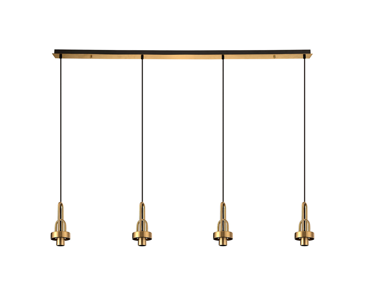 Allardyce Linear Suspension Kit, 4 x E27, Brass Gold/Matt Black