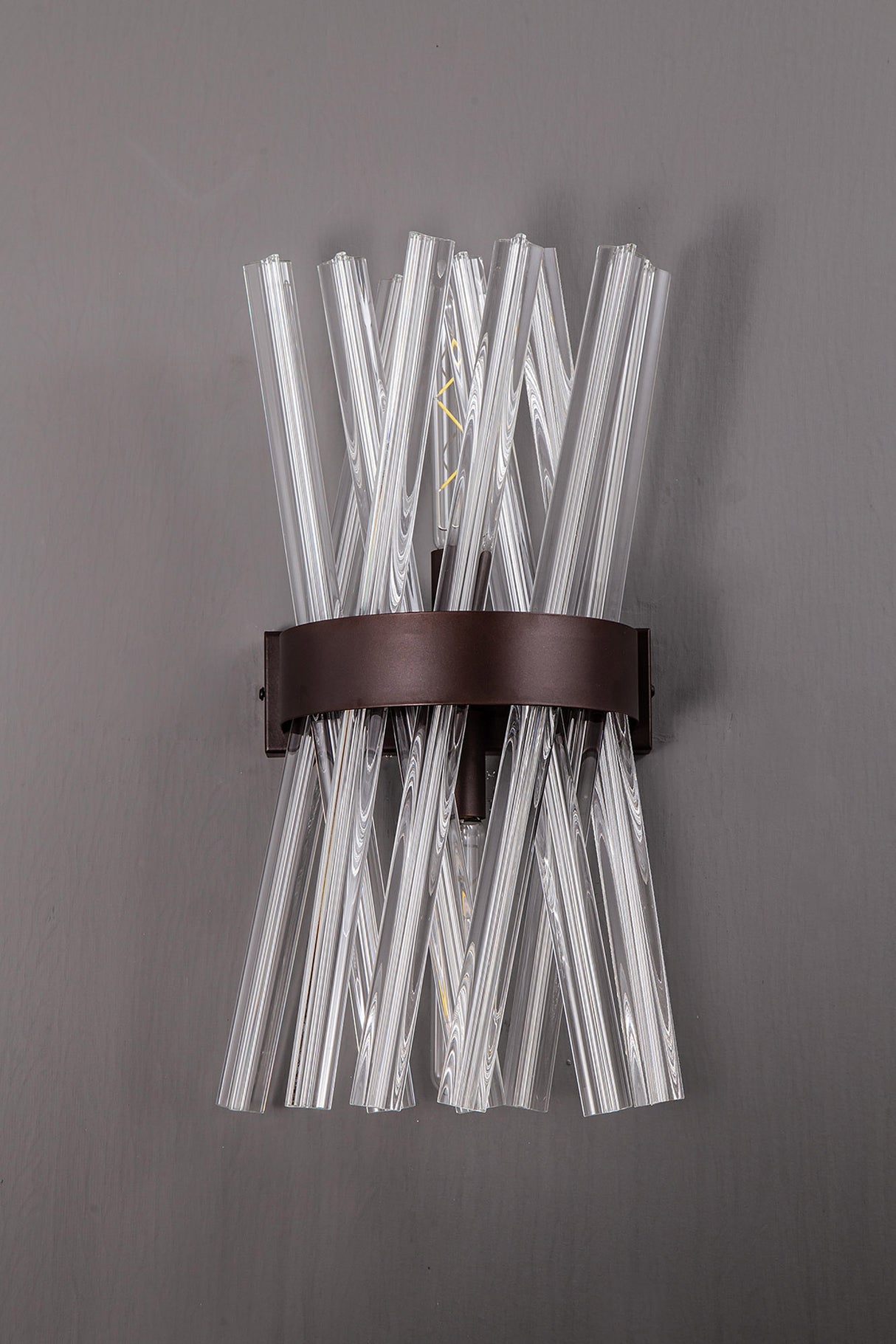 Harris 2 Light E14, Wall Light E14, Brown Oxide / Clear Glass