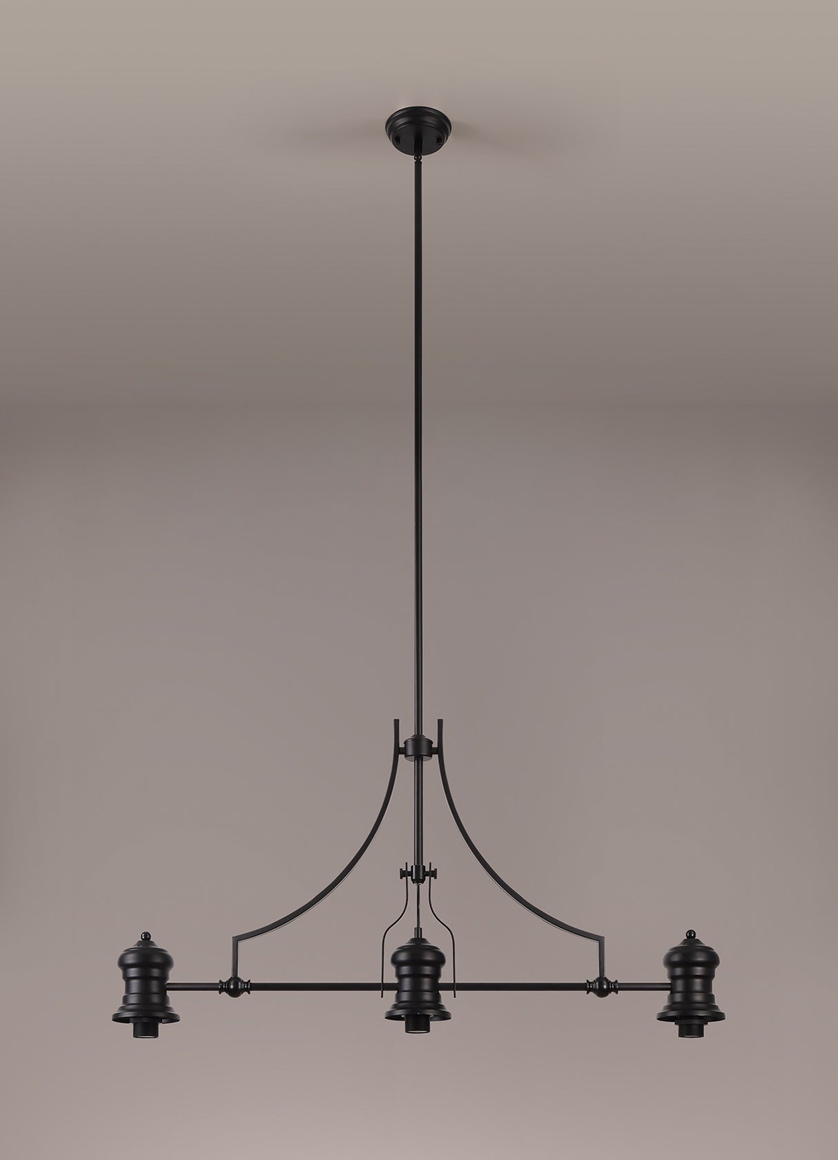 Munro (FRAME ONLY) Linear Pendant, 3 x E27,Matt Black
