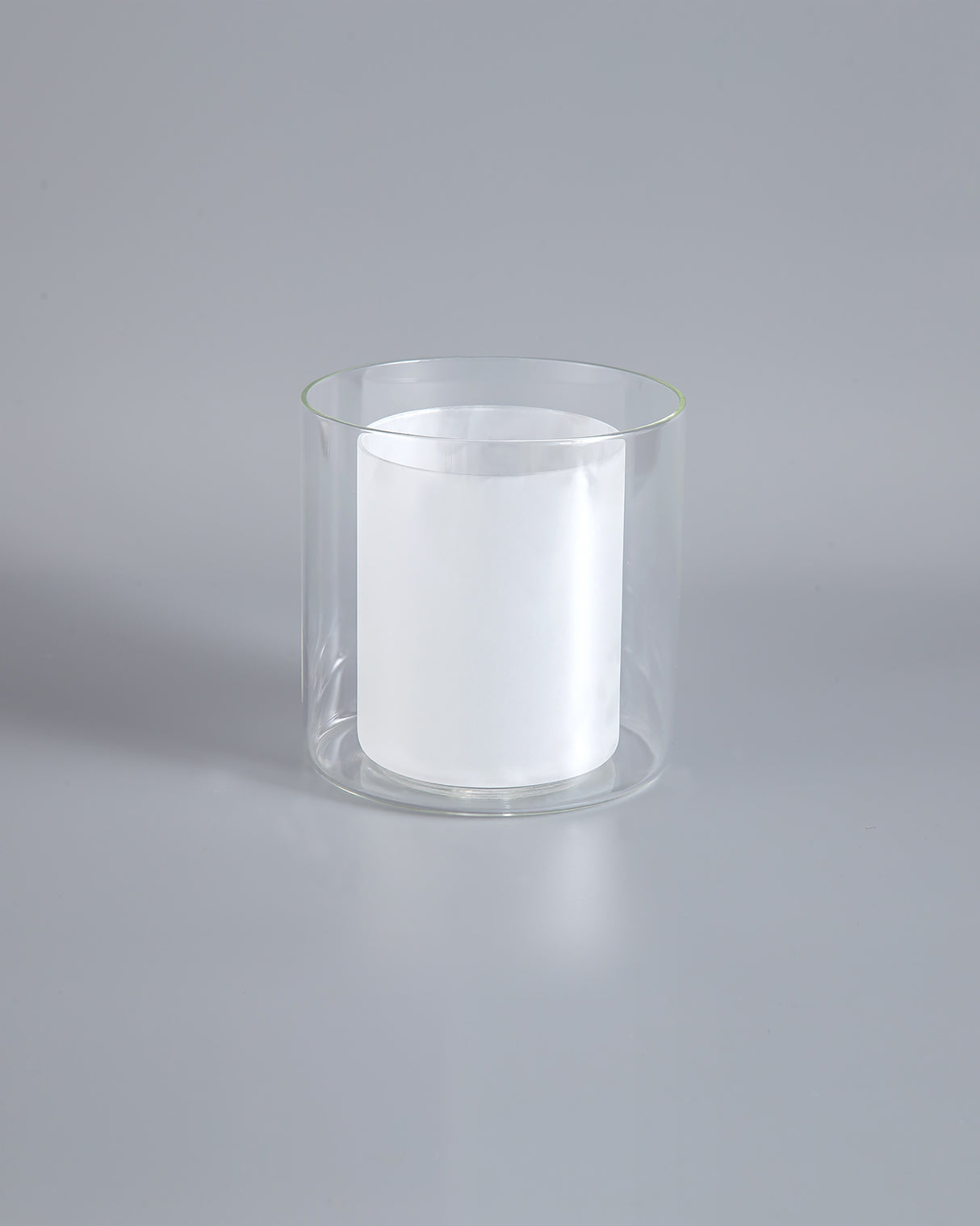 Lathen 140x140mm Medium Cylinder Clear Outer And Frosted Inner (H) Glass Shade