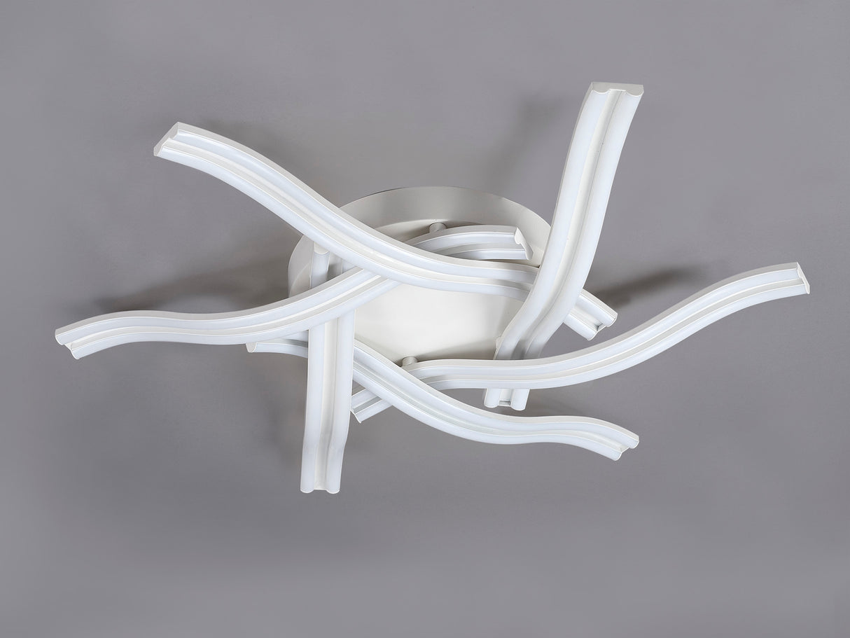 Johnston 6 Light Ceiling, 3 Step Dimming, 6 x 13W LED, 4000K, 5015lm, White, 3yrs Warranty