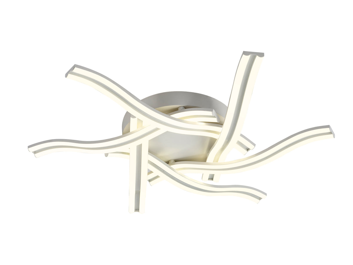 Johnston 6 Light Ceiling, 3 Step Dimming, 6 x 13W LED, 4000K, 5015lm, White, 3yrs Warranty