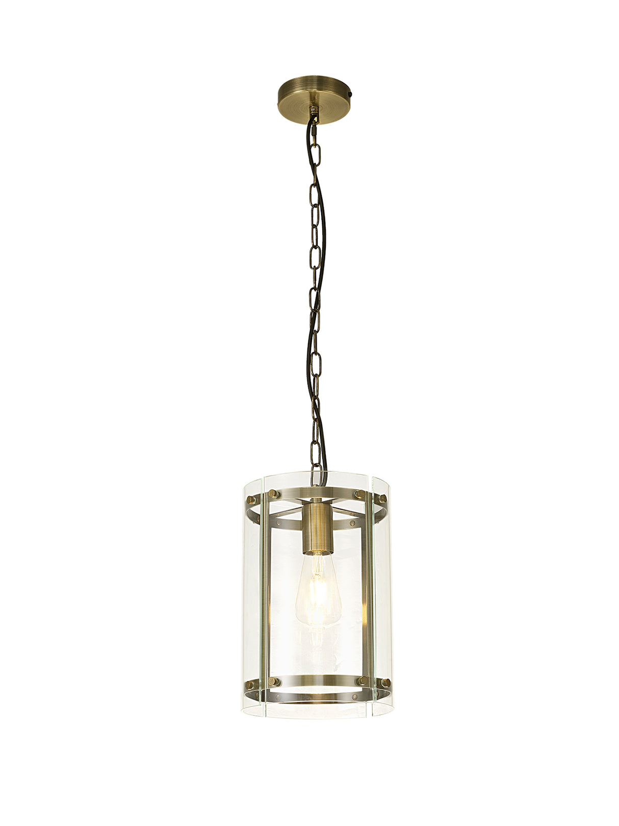 Stuckey Pendant, 1 Light E27, Antique Brass