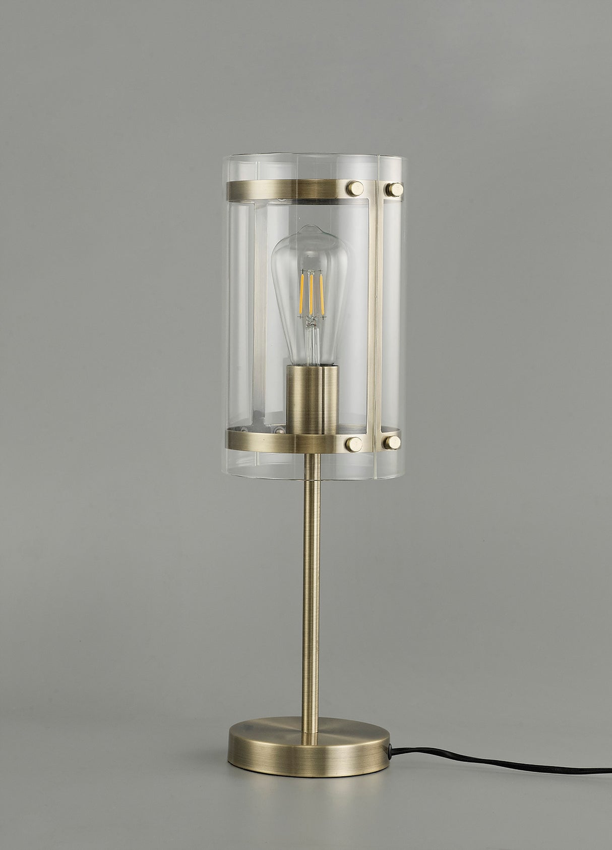 Stuckey Table Lamp, 1 Light E27, Antique Brass