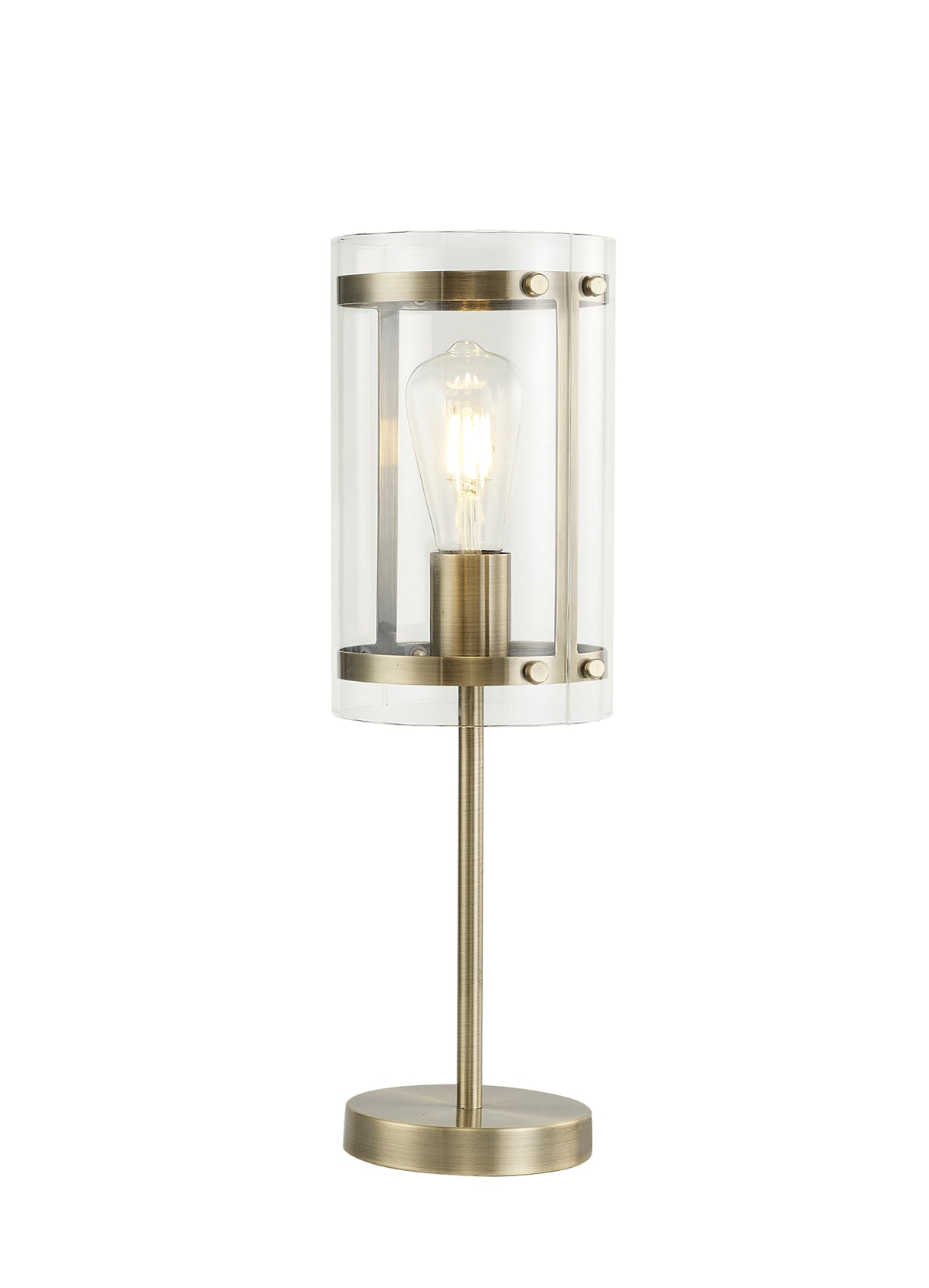 Stuckey Table Lamp, 1 Light E27, Antique Brass