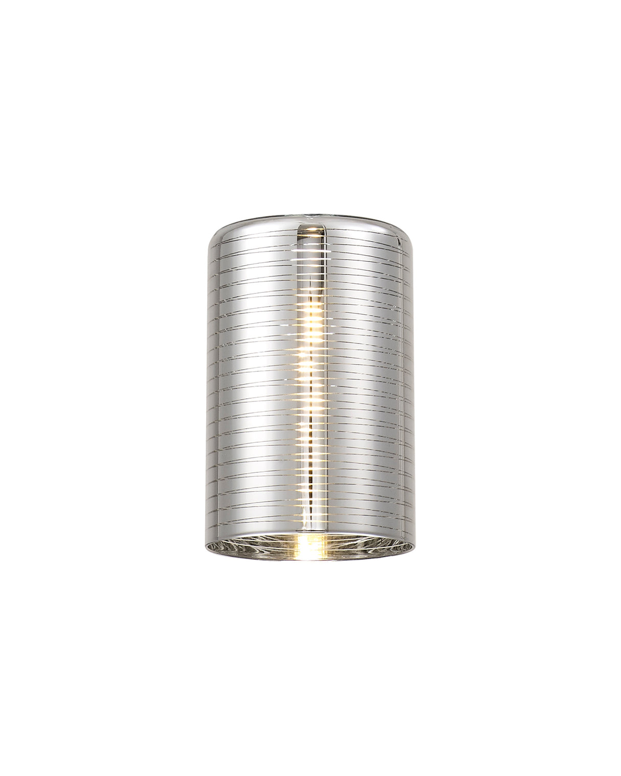 Lathen 120x150mm Medium Cylinder (B) Lined Chrome Glass Shade