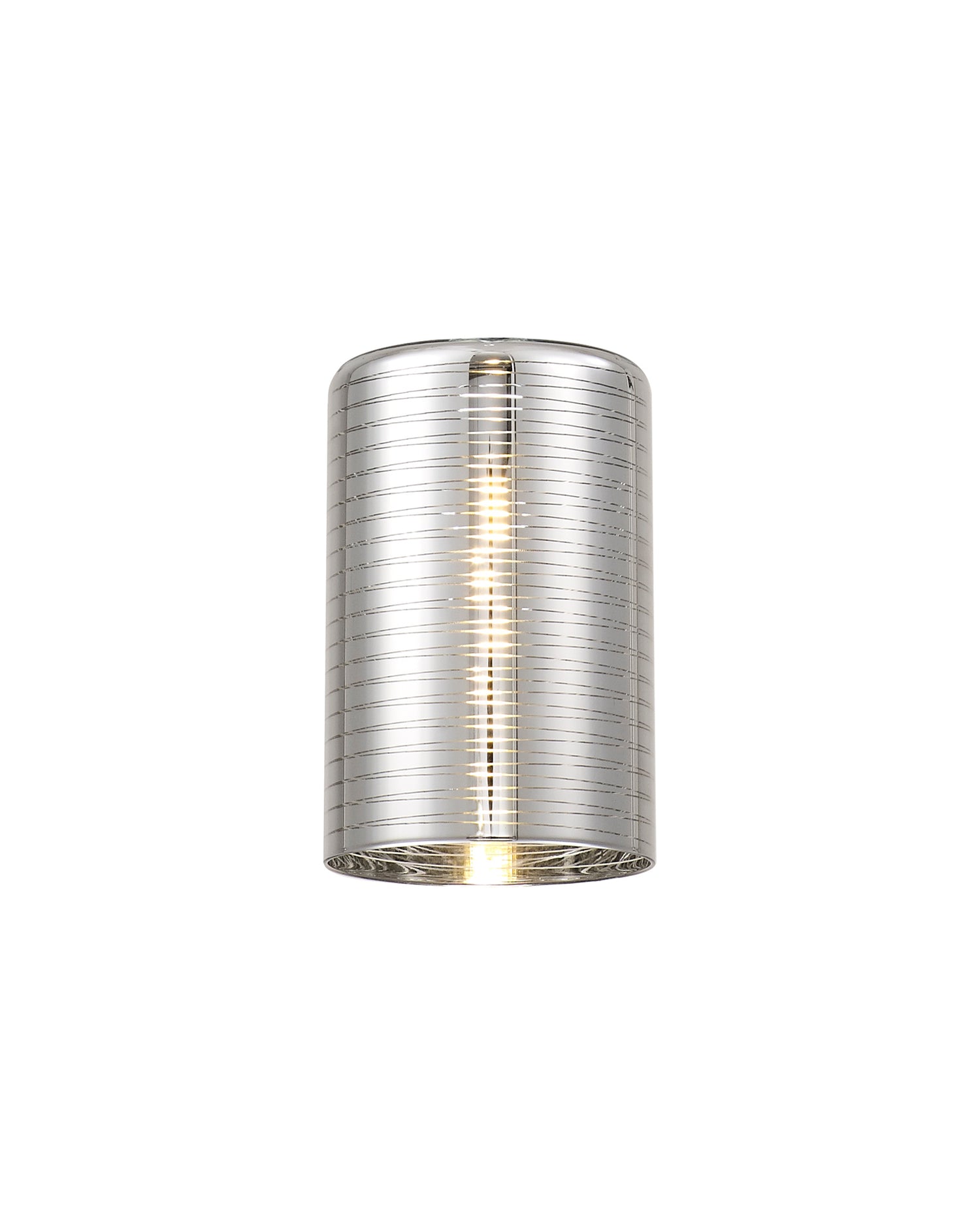 Lathen 120x150mm Medium Cylinder (B) Lined Chrome Glass Shade