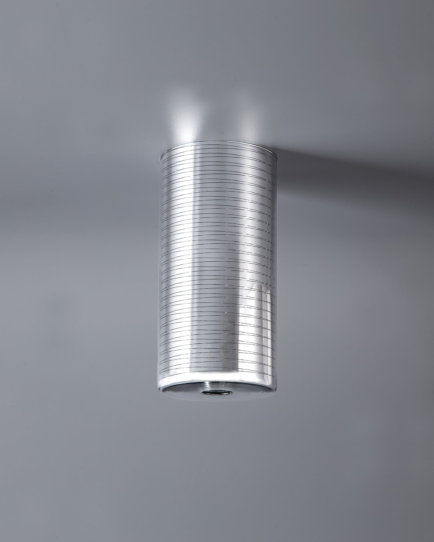 Lathen 100x200mm Tall Cylinder (B) Lined Chrome Glass Shade