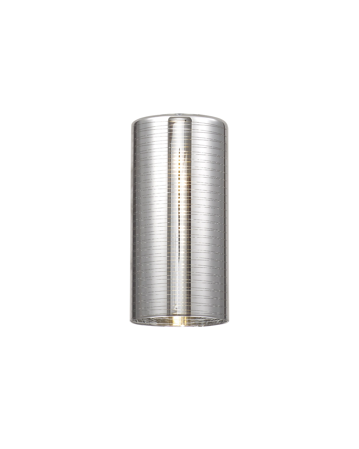 Lathen 100x200mm Tall Cylinder (B) Lined Chrome Glass Shade