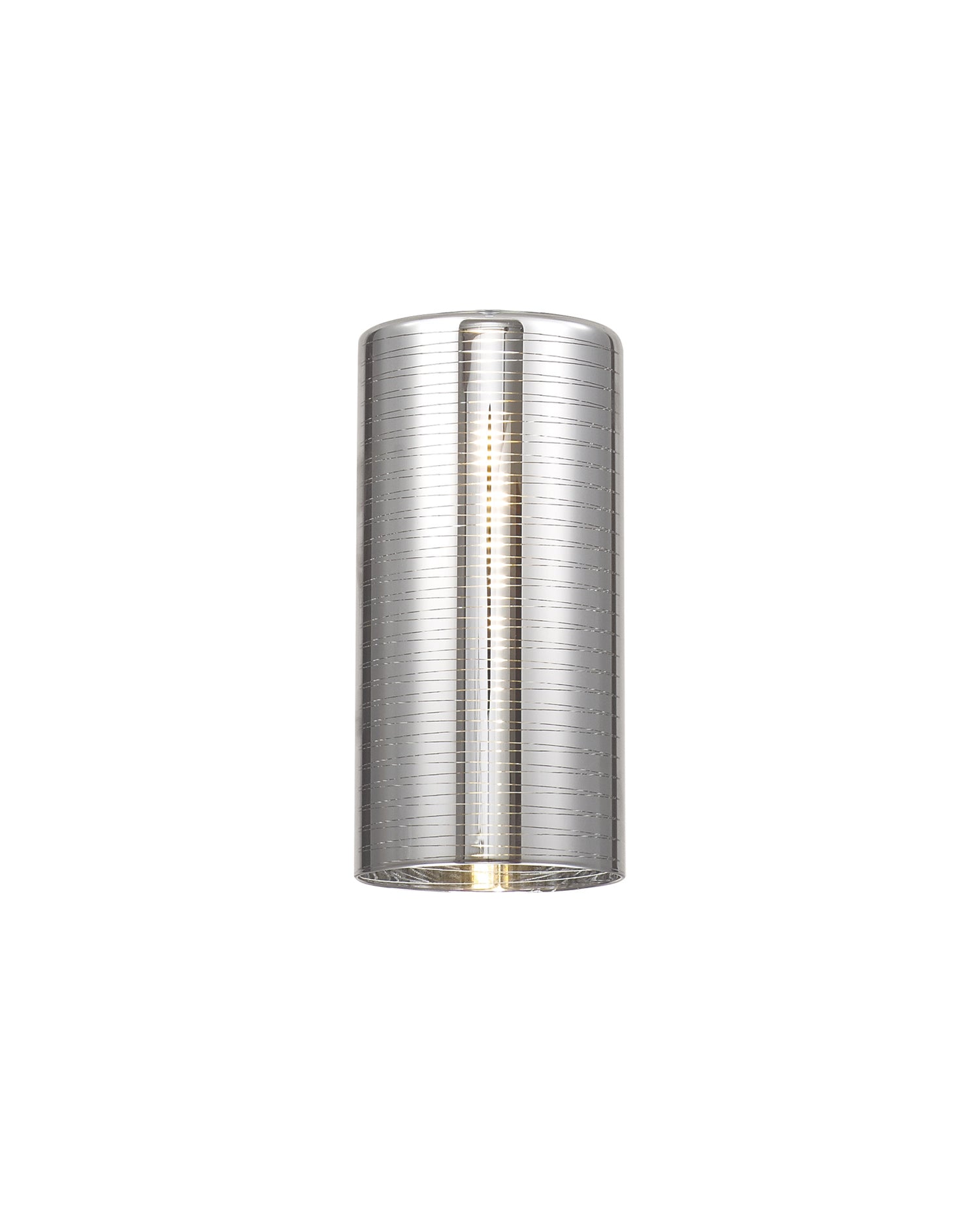 Lathen 100x200mm Tall Cylinder (B) Lined Chrome Glass Shade
