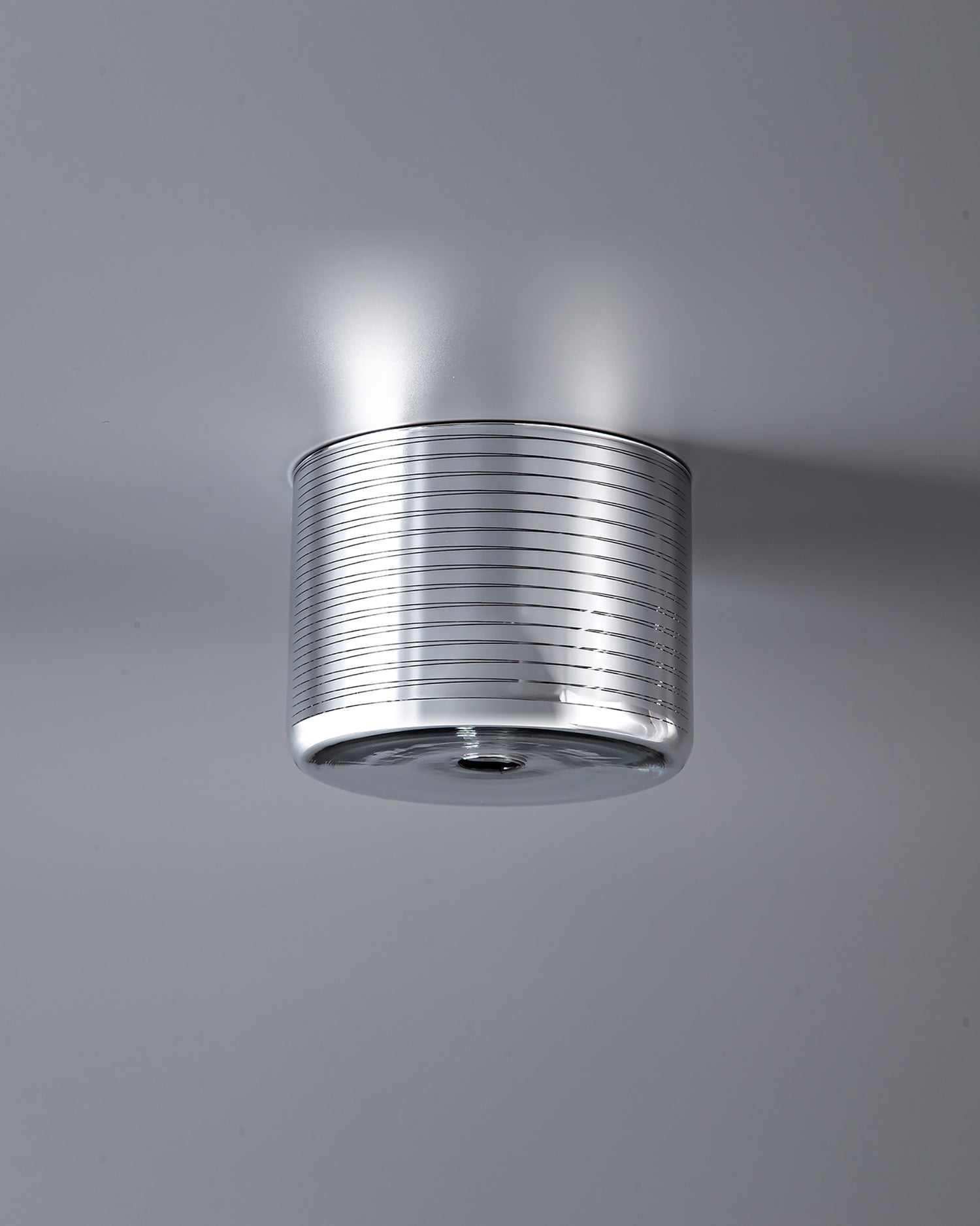 Lathen 150x110mm Short Cylinder (B) Lined Chrome Glass Shade